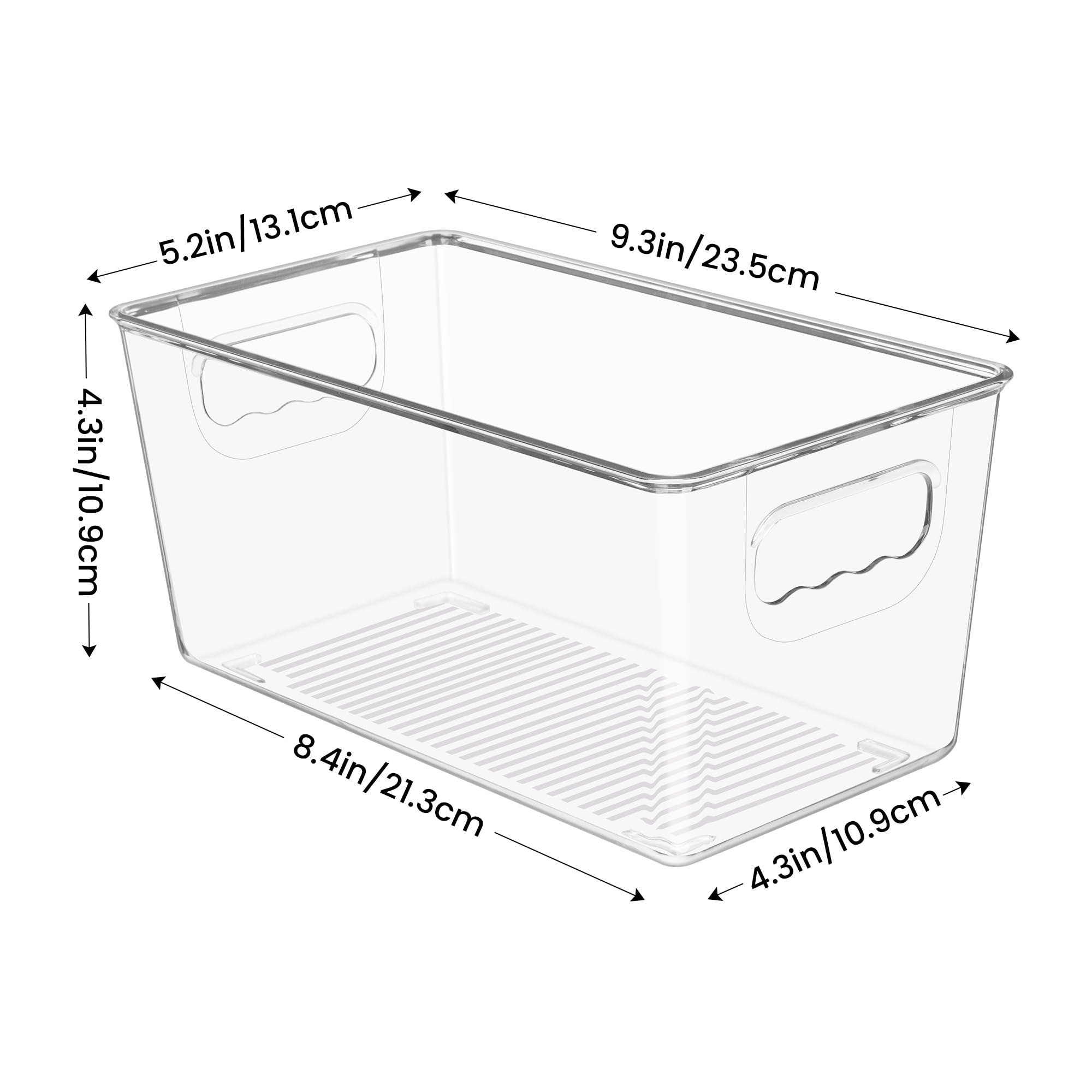 YIHONG 4-Pack Clear Plastic Storage Bins with Handles - Small Pantry Organizer for Kitchen, Freezer, Cabinet & Closet Storage | Perfect for Food Containers, Spice Jars, Toiletries & Home Organization