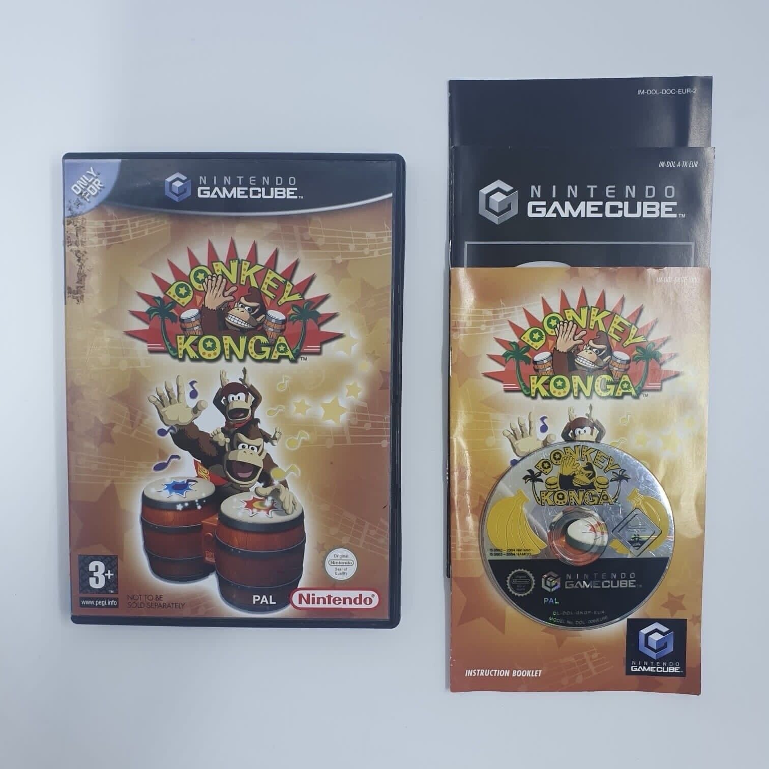 Donkey Konga Nintendo GameCube Game with Manual - PAL Version - Fun Party & Rhythm Game for Family & Friends Gatherings