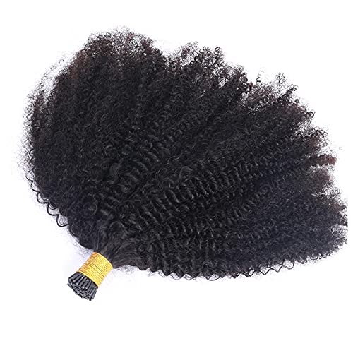 Mongolian Afro Kinky Curly I-Tip Hair Extensions 4B 4C Virgin Human Hair - 30 Inch Microlink Extensions for Black Women | Natural Looking Protective Style for Daily Wear & Special Occasions