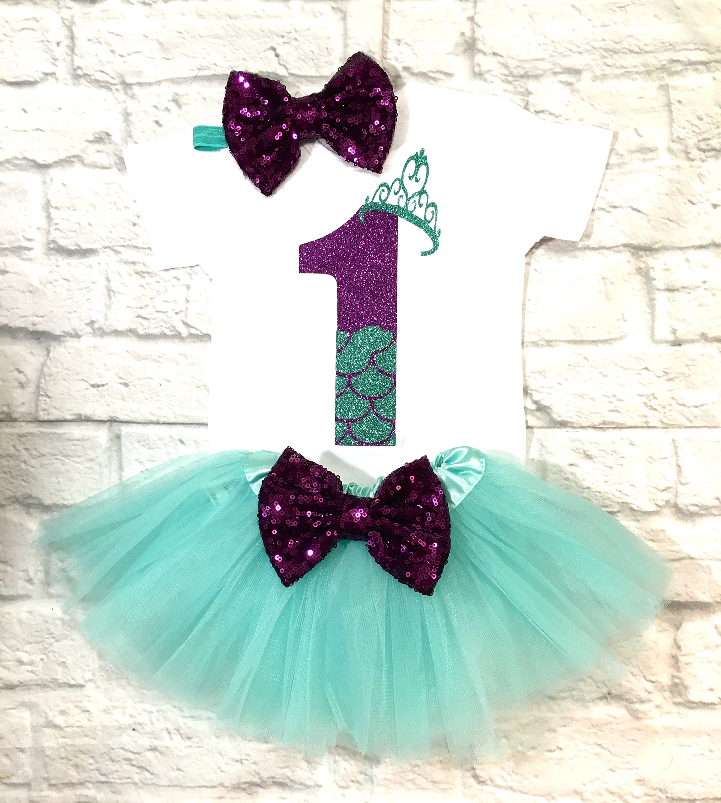 1st Birthday Outfit for Girls - Mermaid Themed First Birthday Dress, Cute & Elegant Baby Girl Birthday Party Outfit | Perfect for 1st Birthday Photos, Cake Smash, and Special Celebrations