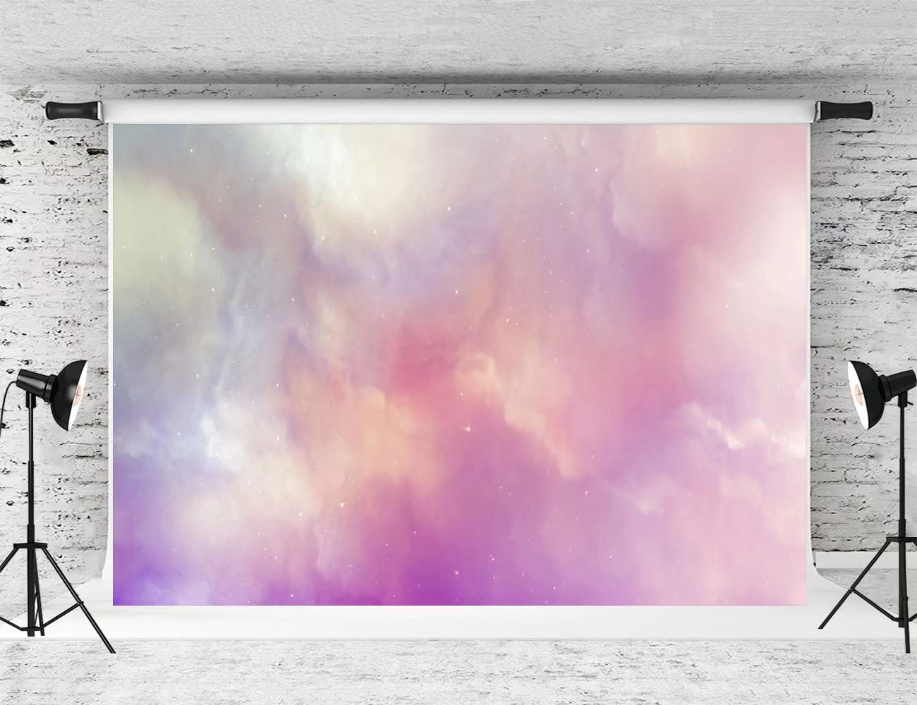 7x5ft Colorful Clouds Photography Backdrop with Glitter Bokeh Effect - Perfect for Children's Birthday Parties, Photo Studio Props & Baby Shower Decorations