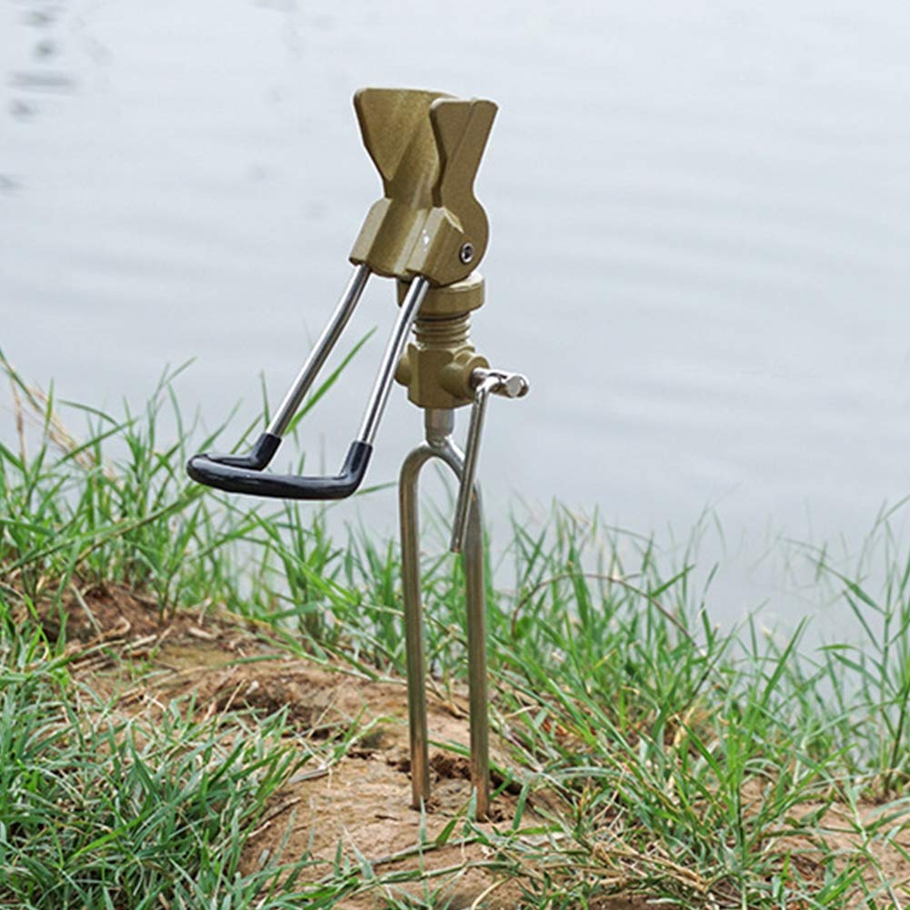 Adjustable Aluminum Alloy Fishing Rod Stand Holder - Stable Ground Bracket for Fishing Tackle Accessories | Perfect for Shore, Boat & Ice Fishing