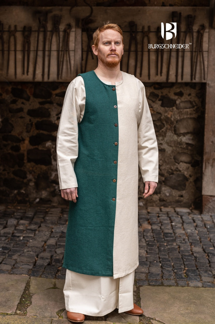 Right Side Tabard Auderic Green - Medieval Costume Accessory for Renaissance Fairs & LARP Events