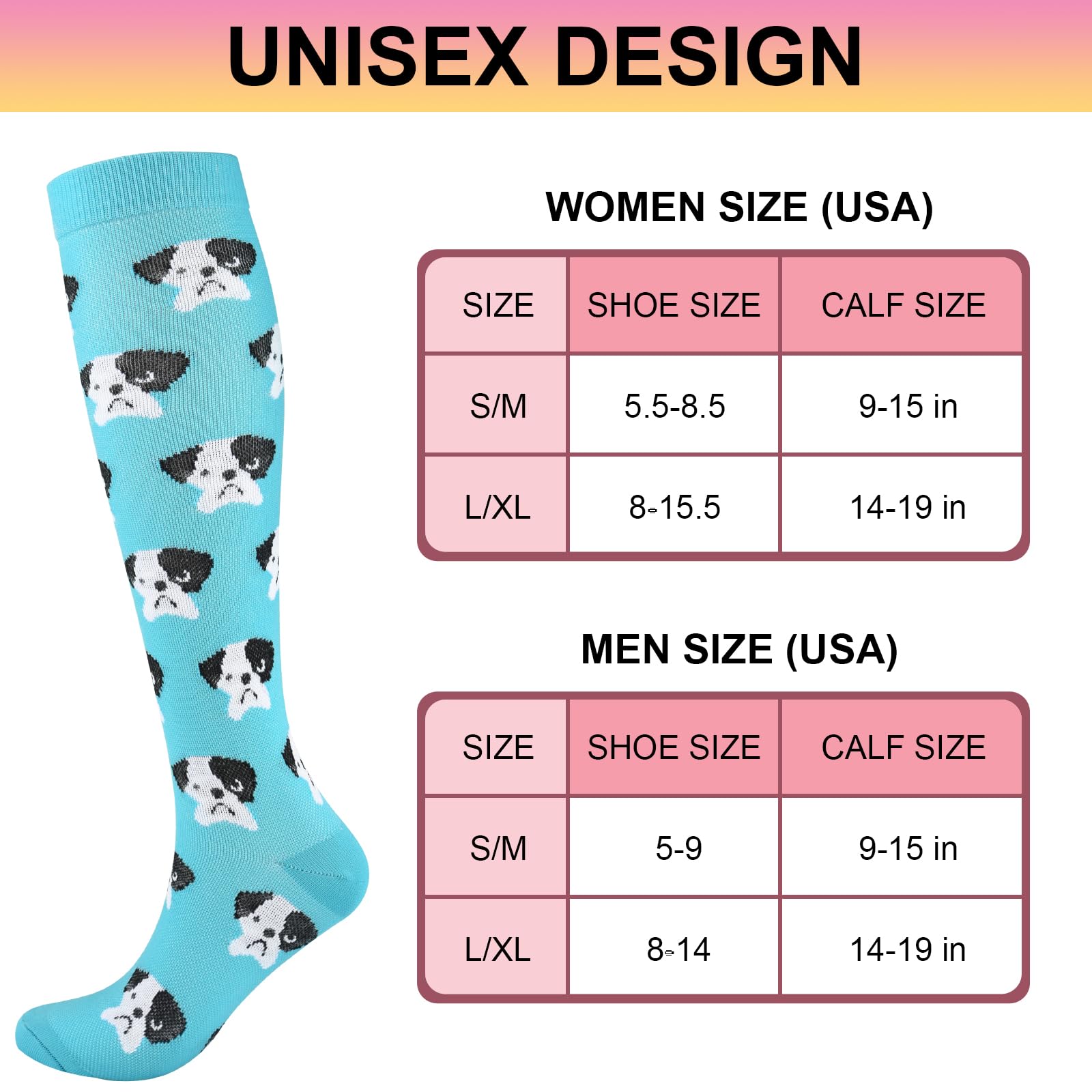 TRIITECH 6 Pairs Copper Compression Socks for Women & Men - 15-20mmHg Graduated Support for Running, Hiking, Nursing, Travel & Recovery - Improve Circulation & Reduce Swelling