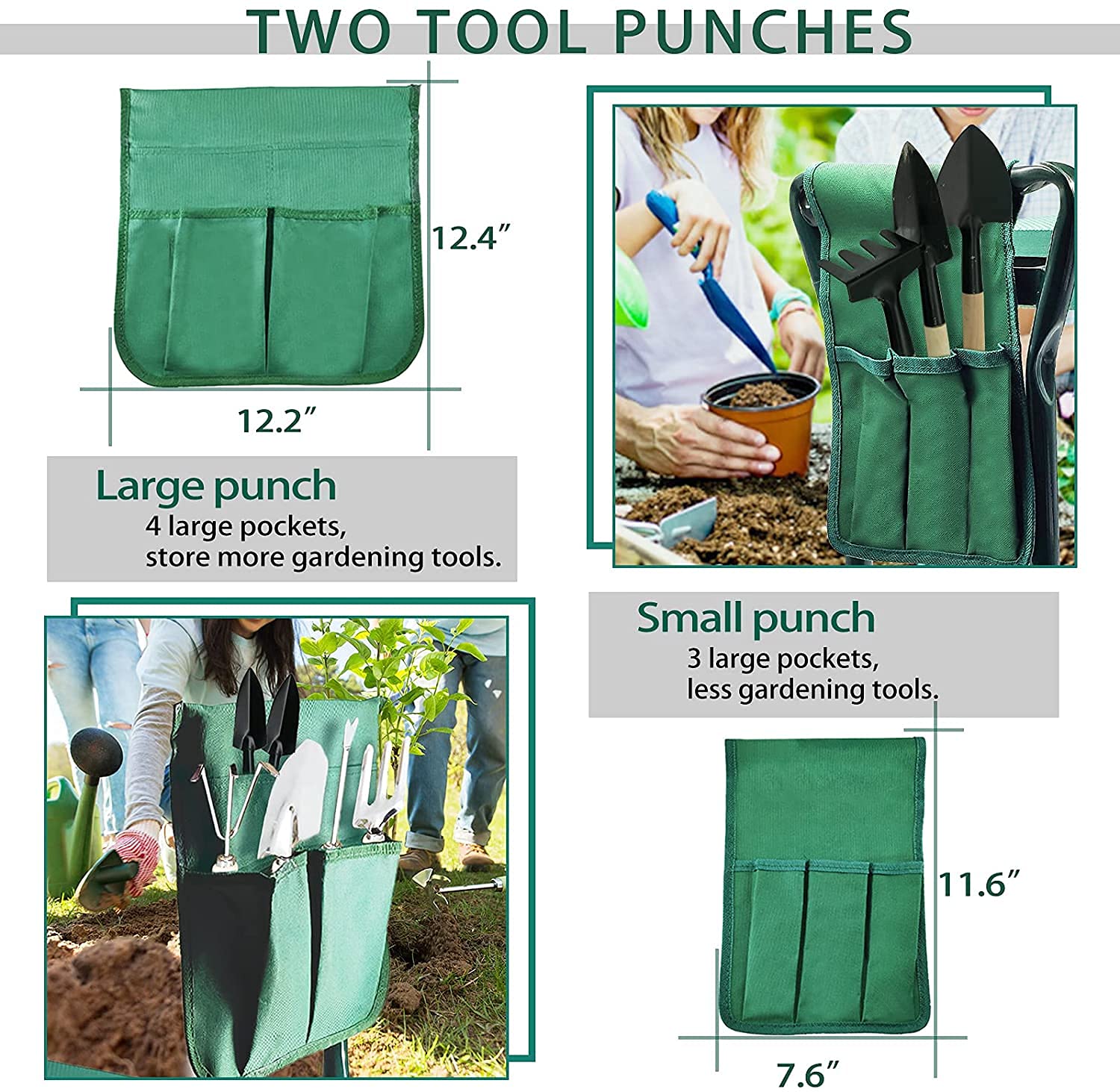 **Foldable Garden Kneeler and Seat with 2 Tool Pouches – Multi-Use Bench with Soft Kneeling Pad – Perfect Gardening Gift for Women, Men, Parents & Seniors – Ideal for Planting, Weeding & Outdoor Work**