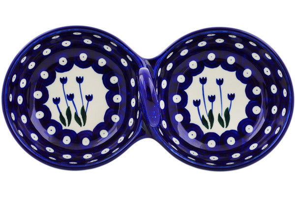 10-Piece Condiment Dish Set - Blue Tulip Peacock Design for Sauces, Dips & Spices | Perfect for Dining Tables, Kitchen Countertops & Party Serving