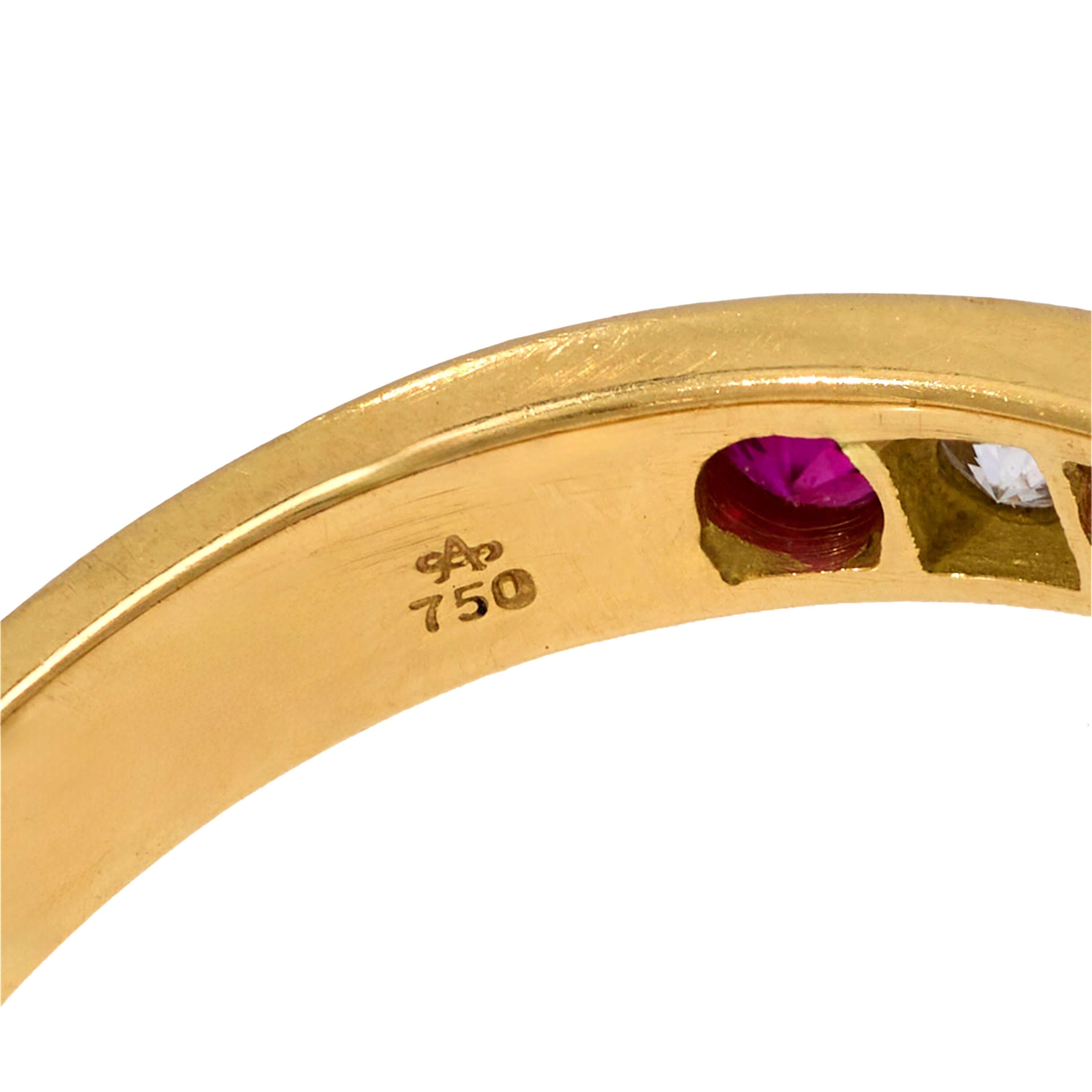 18K Gold Ruby and Diamond Half Eternity Band Ring for Women - Elegant Wedding, Engagement, Anniversary Gift for Her
