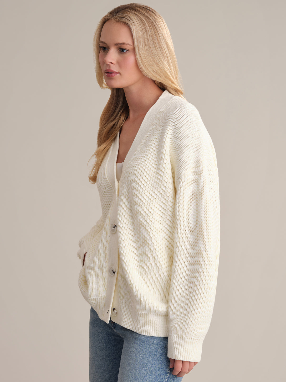 Emilia Women's Soft Cotton Cocoon Cardigan - Cozy Oversized Sweater for Lounge, Travel & Fall Layering