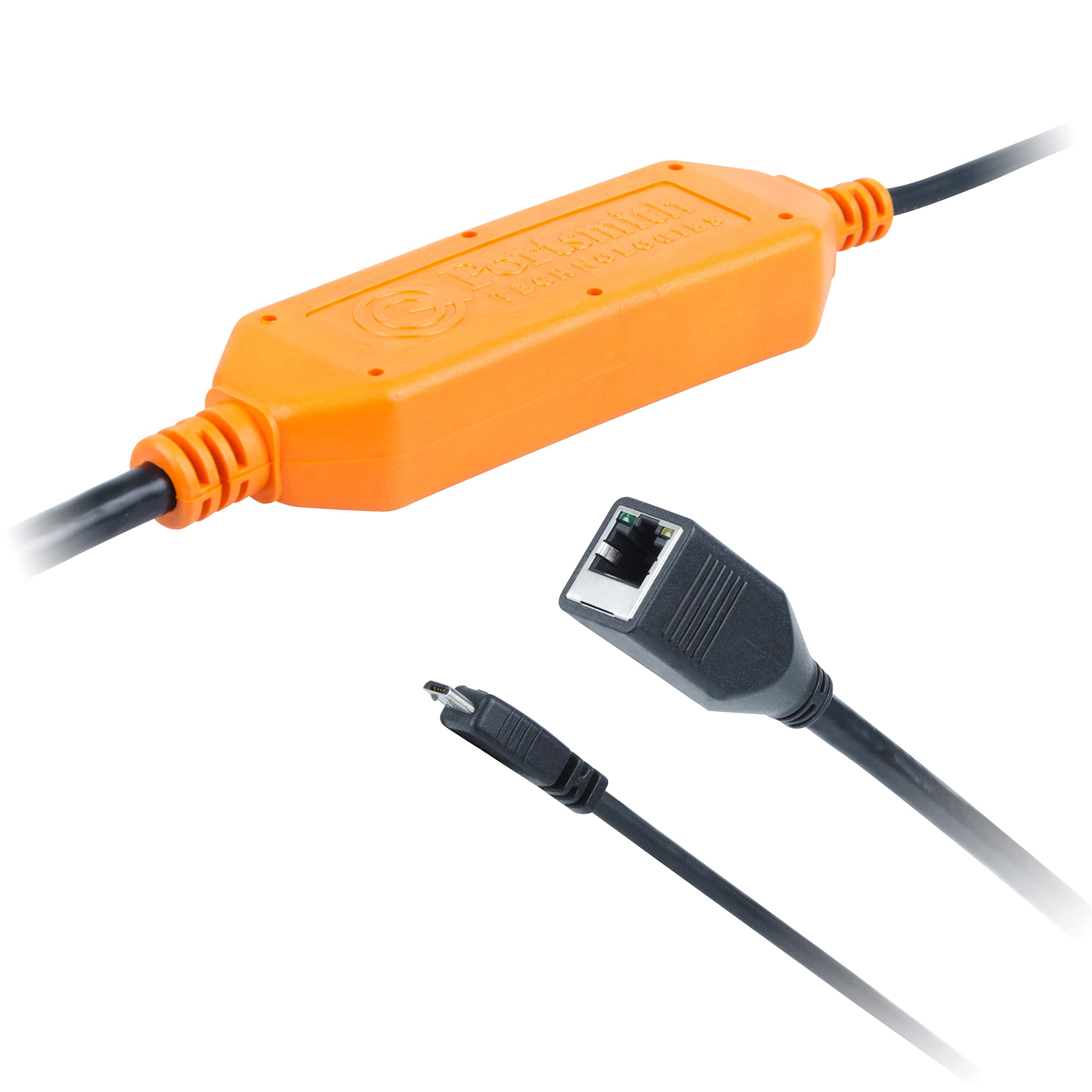 Weather Resistant USB-Micro to Ethernet Adapter, Outdoor Micro USB to LAN Converter - Portsmith PSA1UB1E-E for Stable Internet Connection in Harsh Environments | Perfect for Outdoor Security Cameras, Industrial Equipment & Remote Workstations