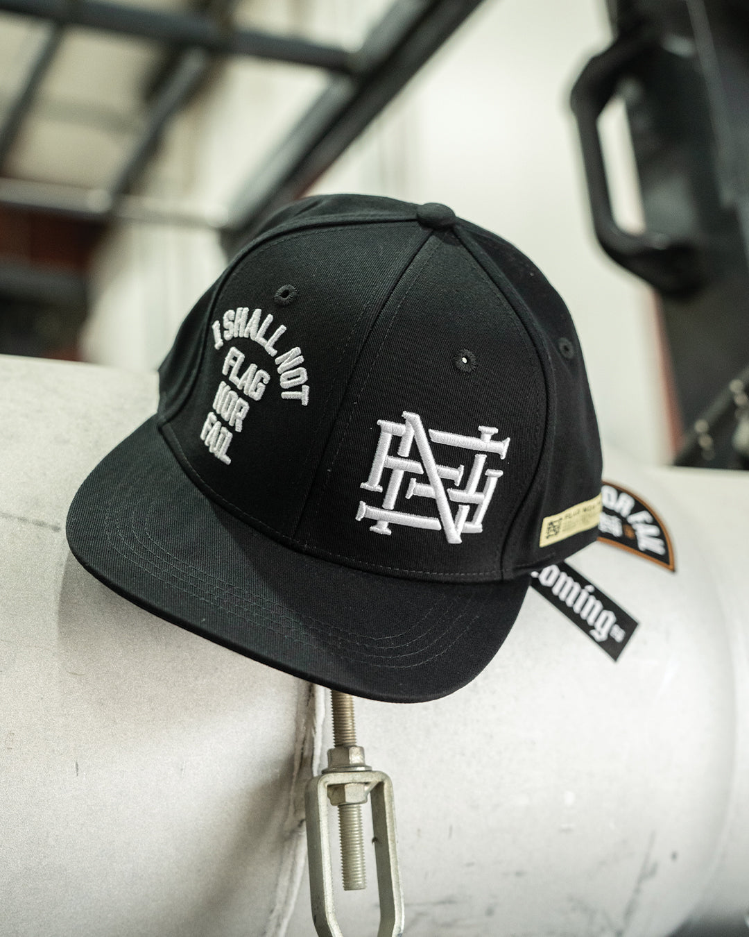 Embroidered Anthem Hat - White & Black | Adjustable Baseball Cap for Men & Women | Perfect for Sports, Outdoor Activities & Casual Wear