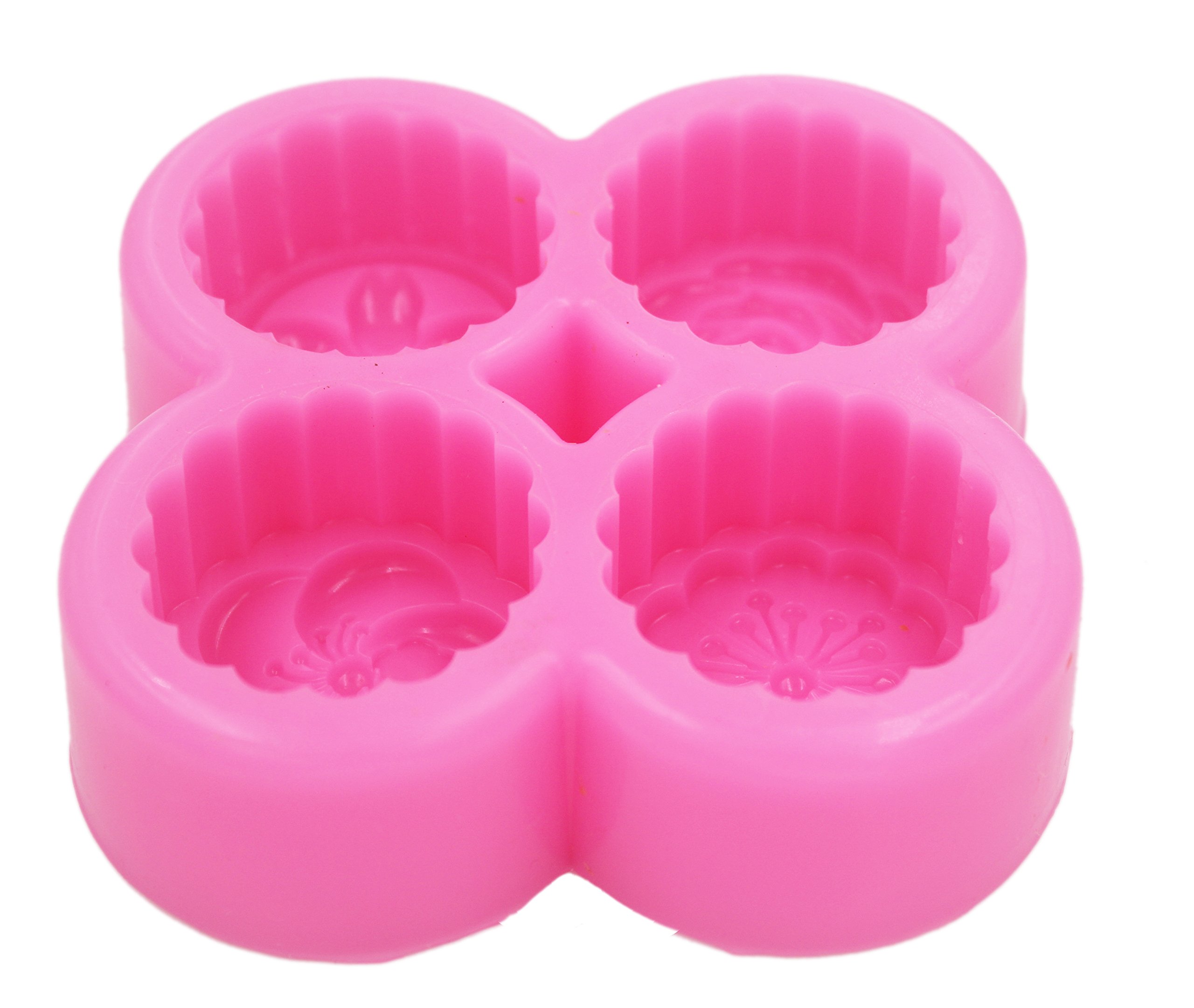 Premium Silicone Soap Molds - 4 Cavity Flower Shapes for DIY Handmade Soap Making, Bath Bomb & Candle Crafting - Perfect for Home Spa, Gifts & Party Favors