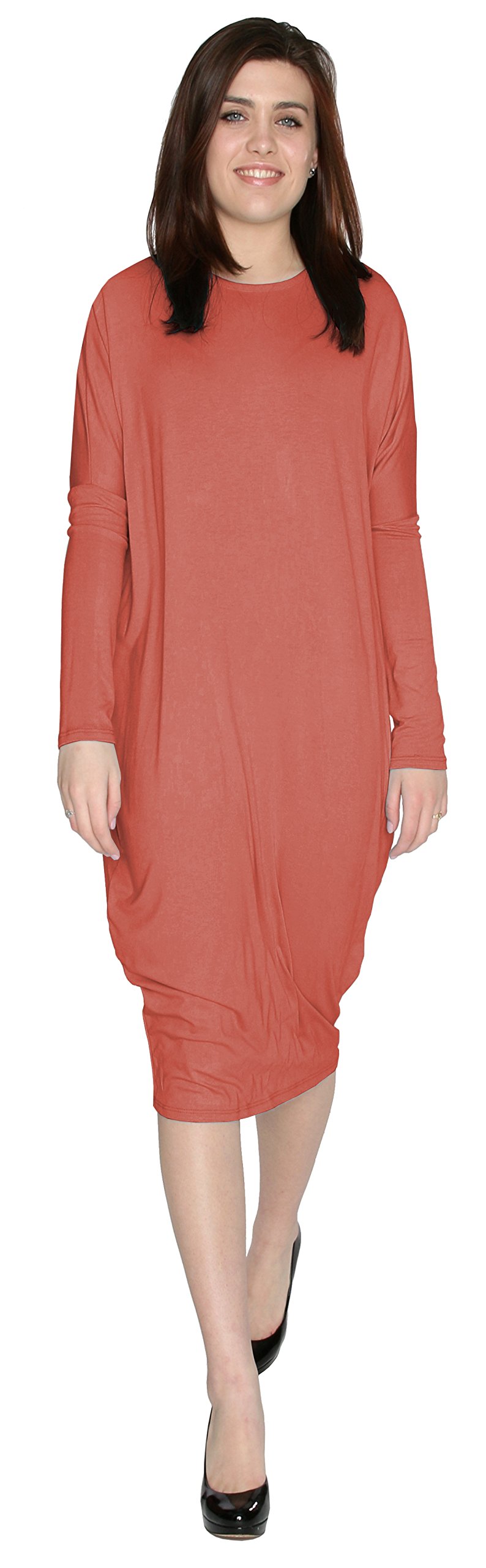 BABY O Women's Modest Cover Up Comfy Midi Long Cocoon Dress - Made in USA | Perfect for Beach, Church & Casual Wear
