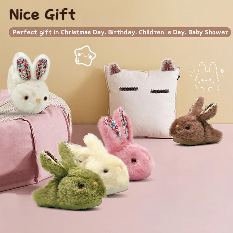 **Soft Plush Bunny Slippers for Toddlers - Anti-Slip Indoor/Outdoor Winter Slippers for Girls & Boys - Cozy Kids House Shoes for Playtime & Bedtime**
