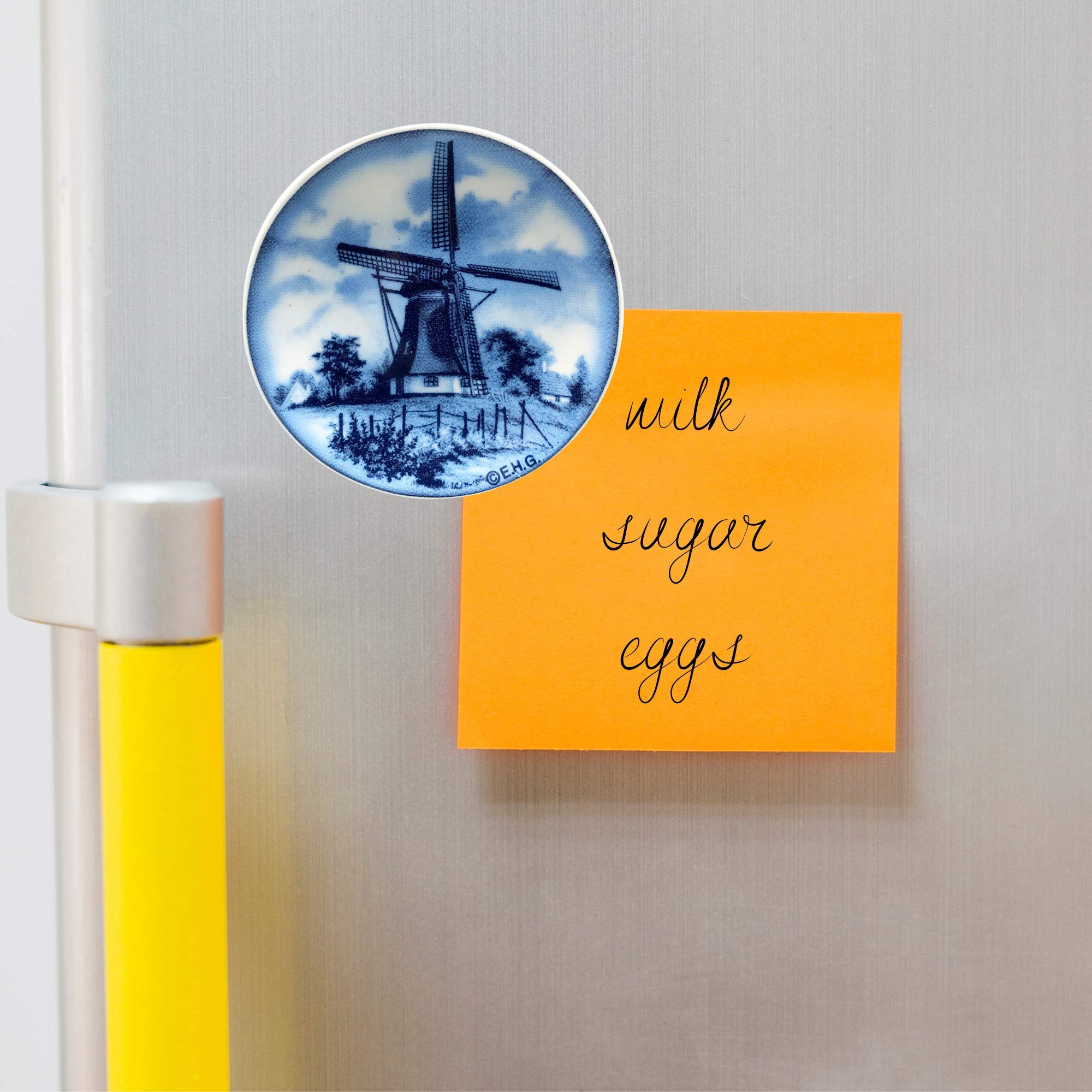 Delft Blue Windmill Ceramic Kitchen Magnet | European Souvenir Gift | Perfect for Fridge Decor, Travel Keepsake & Dutch-Themed Home Accessory