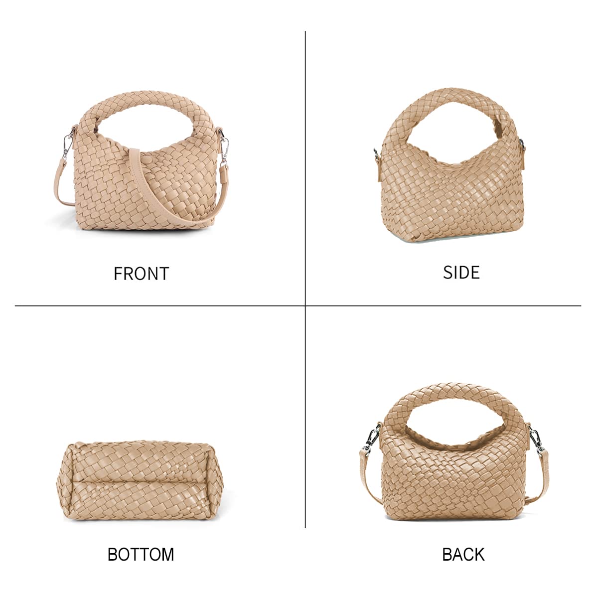 Stylish Women's Woven Handbag with Detachable Strap - Versatile Tote, Crossbody & Shoulder Bag for Everyday Use | Perfect for Work, Shopping & Travel
