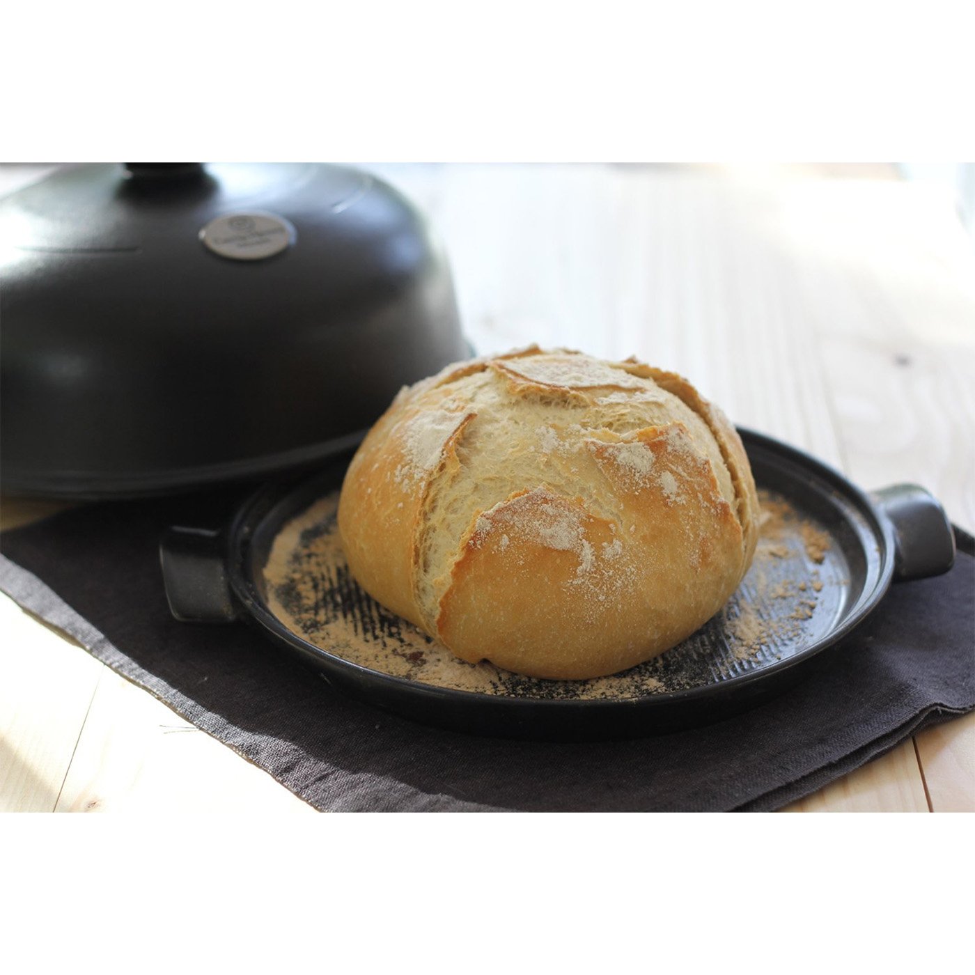 Emile Henry Artisan Bread Cloche in Charcoal - Premium Ceramic Bread Baking Dome for Homemade Sourdough, Baguettes & Pastries | Perfect for French Baking, Rustic Loaves & Farmhouse Style Kitchens