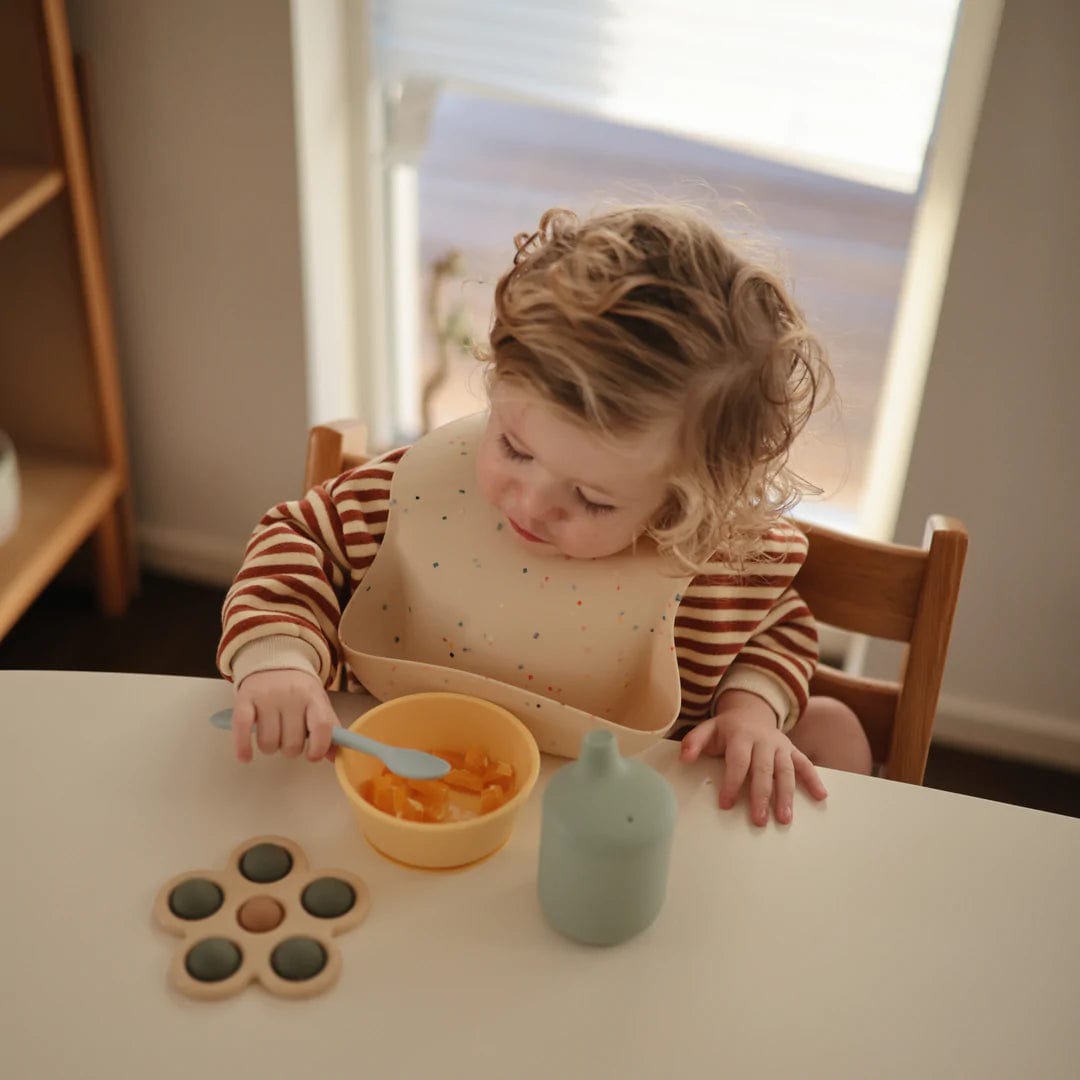 Mushie Silicone Baby Bib - Soft, Durable & Easy Clean Feeding Bib for Infants & Toddlers - Perfect for Mealtime, Snacks & Messy Play