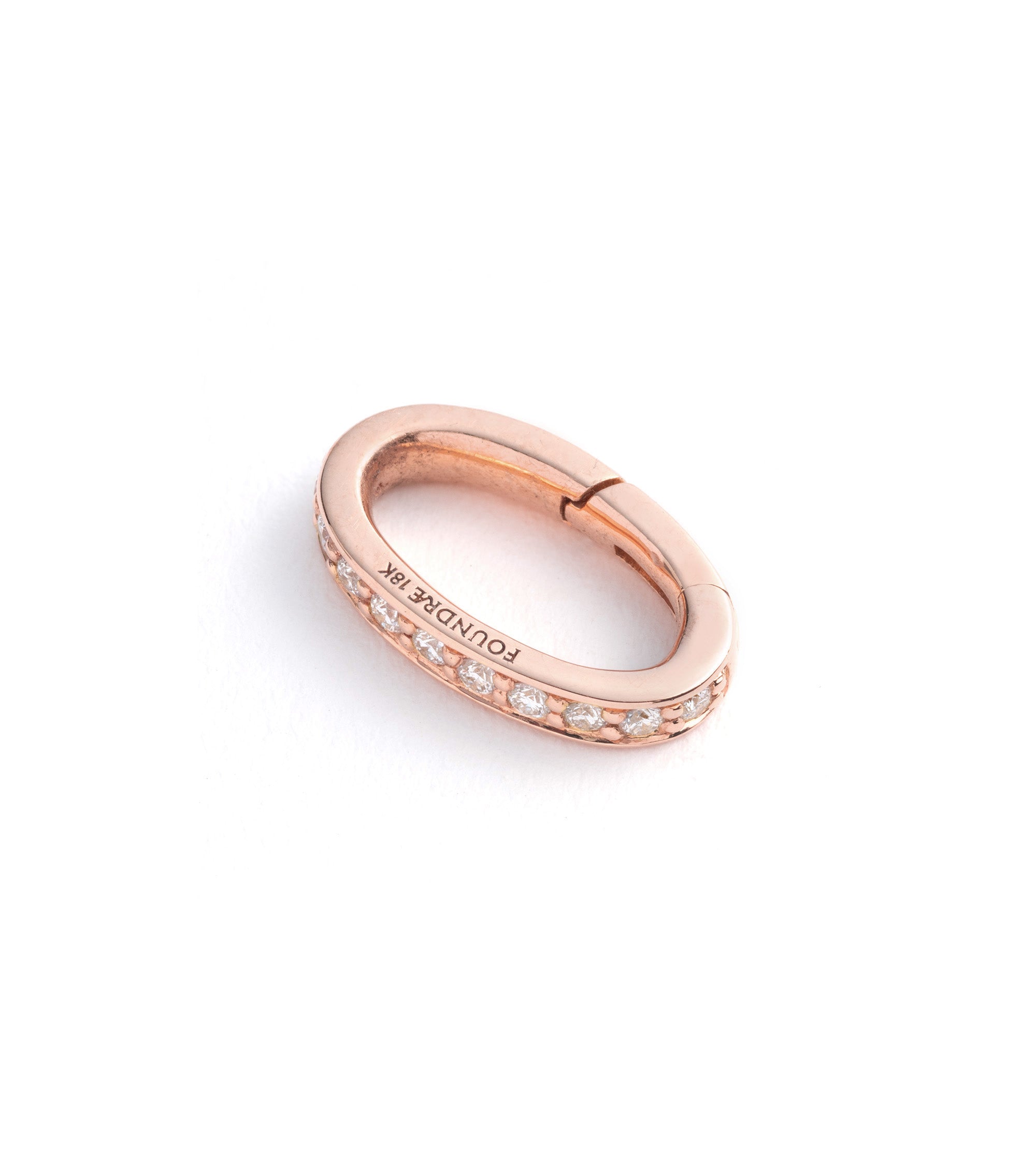 14K Rose Gold Medium Pave Oval Annex Link Bracelet - Elegant Jewelry for Women, Perfect for Weddings, Anniversaries & Special Occasions