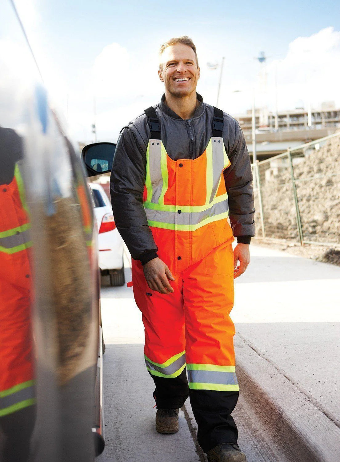 Forcefield Hi-Vis Winter Safety Overalls EN835R - High Visibility Workwear for Cold Weather Construction & Outdoor Jobs