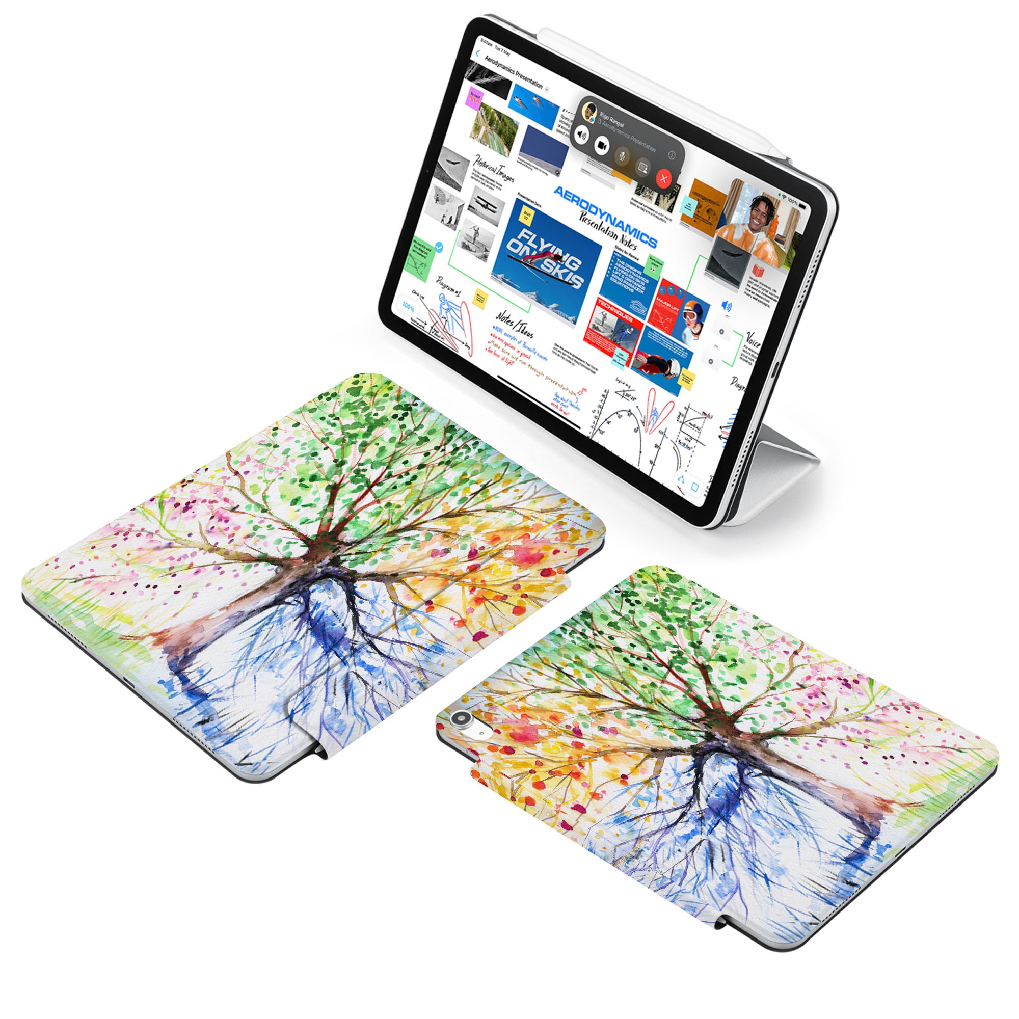 iPad SlimFit Case with Watercolor Flower Design - Ultra Thin Lightweight Protective Cover for iPad 6/7/8/9/10 - Perfect for Work, Travel & Everyday Use