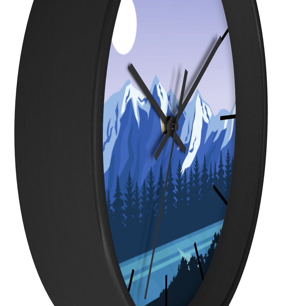 Blue Mountain Wall Clock - Large Silent Non-Ticking Modern Decor for Living Room, Bedroom & Office - Perfect for Home, Office & Gifts
