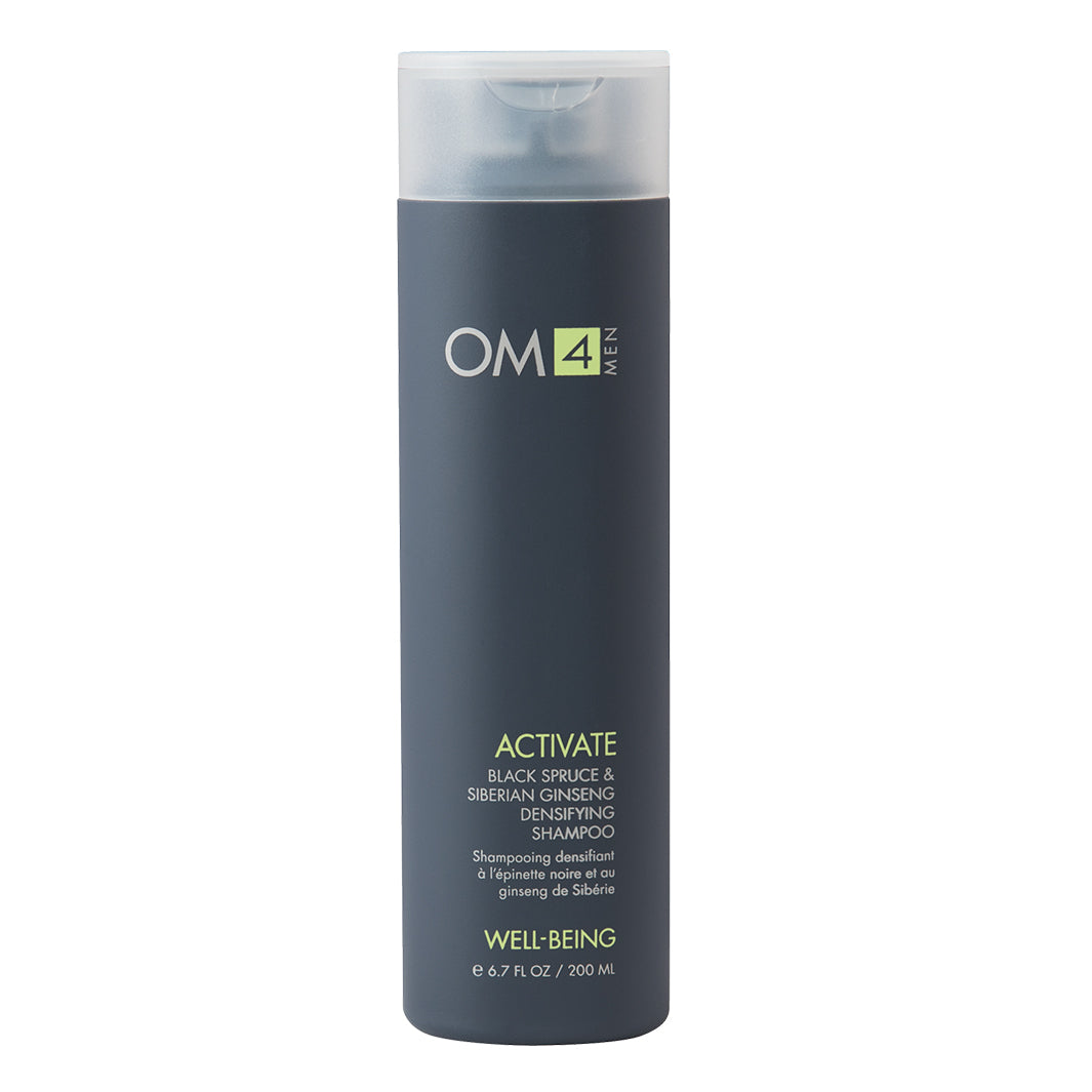 Organic Male OM4 Activate Hair Growth Shampoo with Black Spruce & Siberian Ginseng - Thickening & Densifying Formula for Men | Promotes Healthy Hair Growth & Scalp Care | Ideal for Daily Use & Thinning Hair Solutions