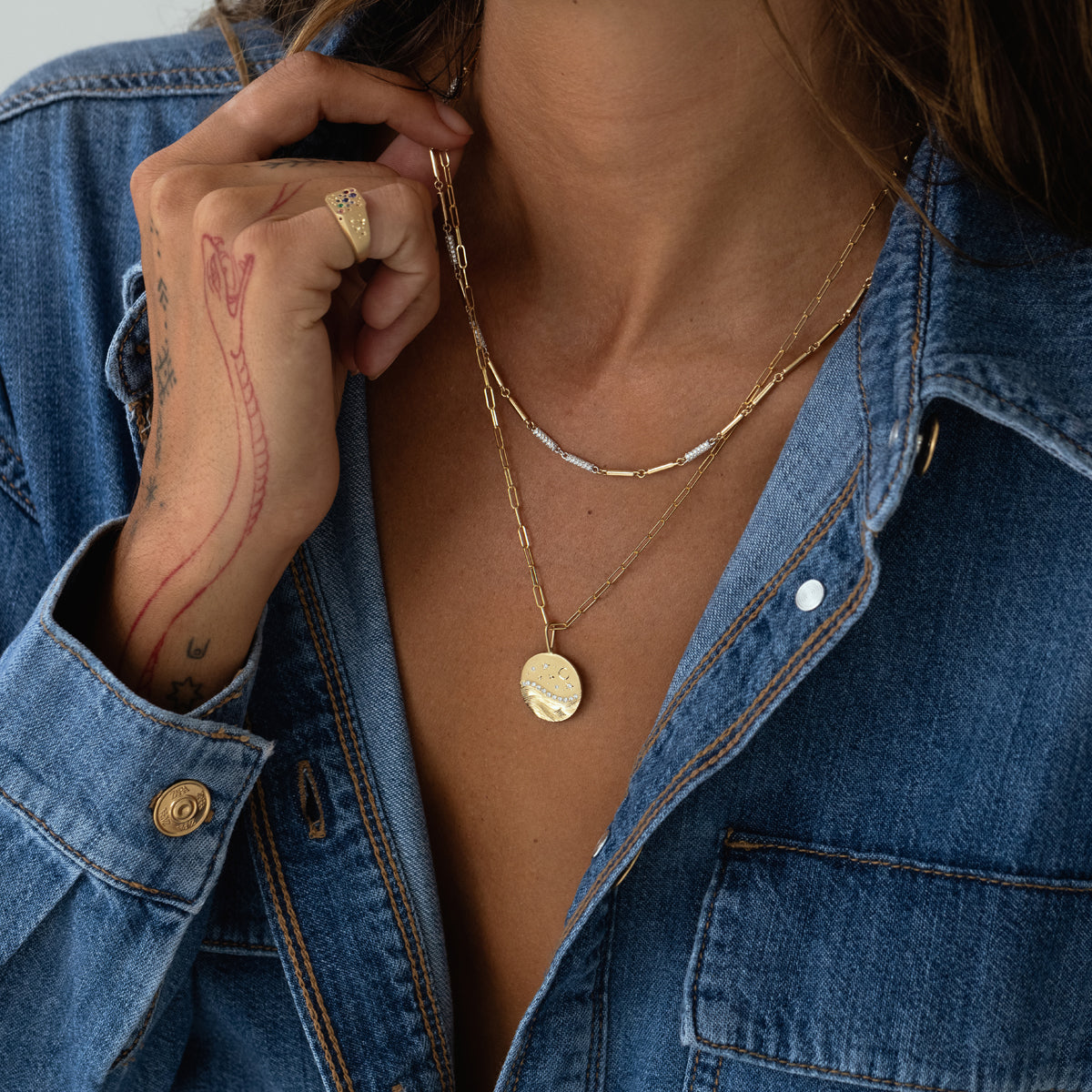 Celestial Wave Pendant Necklace - Elegant Moon & Star Jewelry for Women - Perfect for Everyday Wear, Gift Giving & Special Occasions