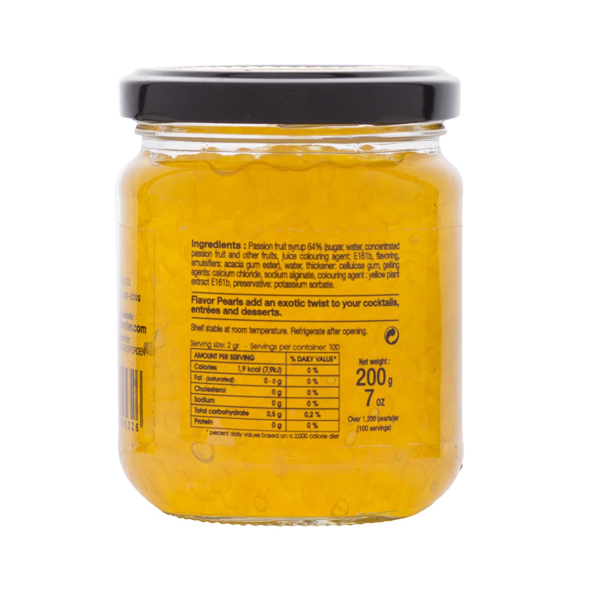 Christine Le Tennier Passion Fruit Flavor Pearls - Bursting Fruit Caviar for Cocktails, Desserts & Gourmet Dishes | Perfect for Mixology, Baking & Plating Presentation
