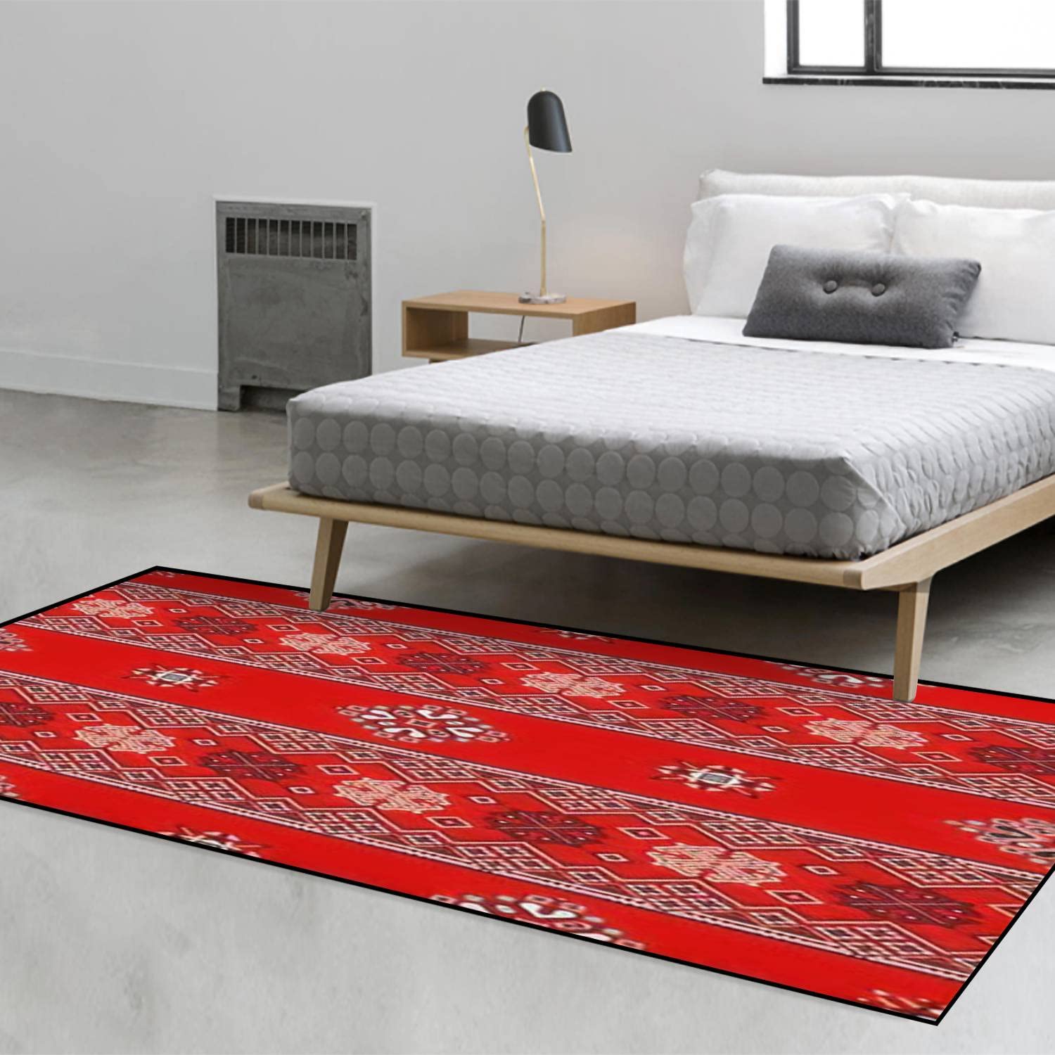 Non-Slip Romanian Inspired Traditional Embroidery Area Rug - Indoor/Outdoor Floor Mat for Hallway, Entryway, Living Room, Bathroom & Kitchen | Durable Carpet Runner & Yoga Mat for Home Decor