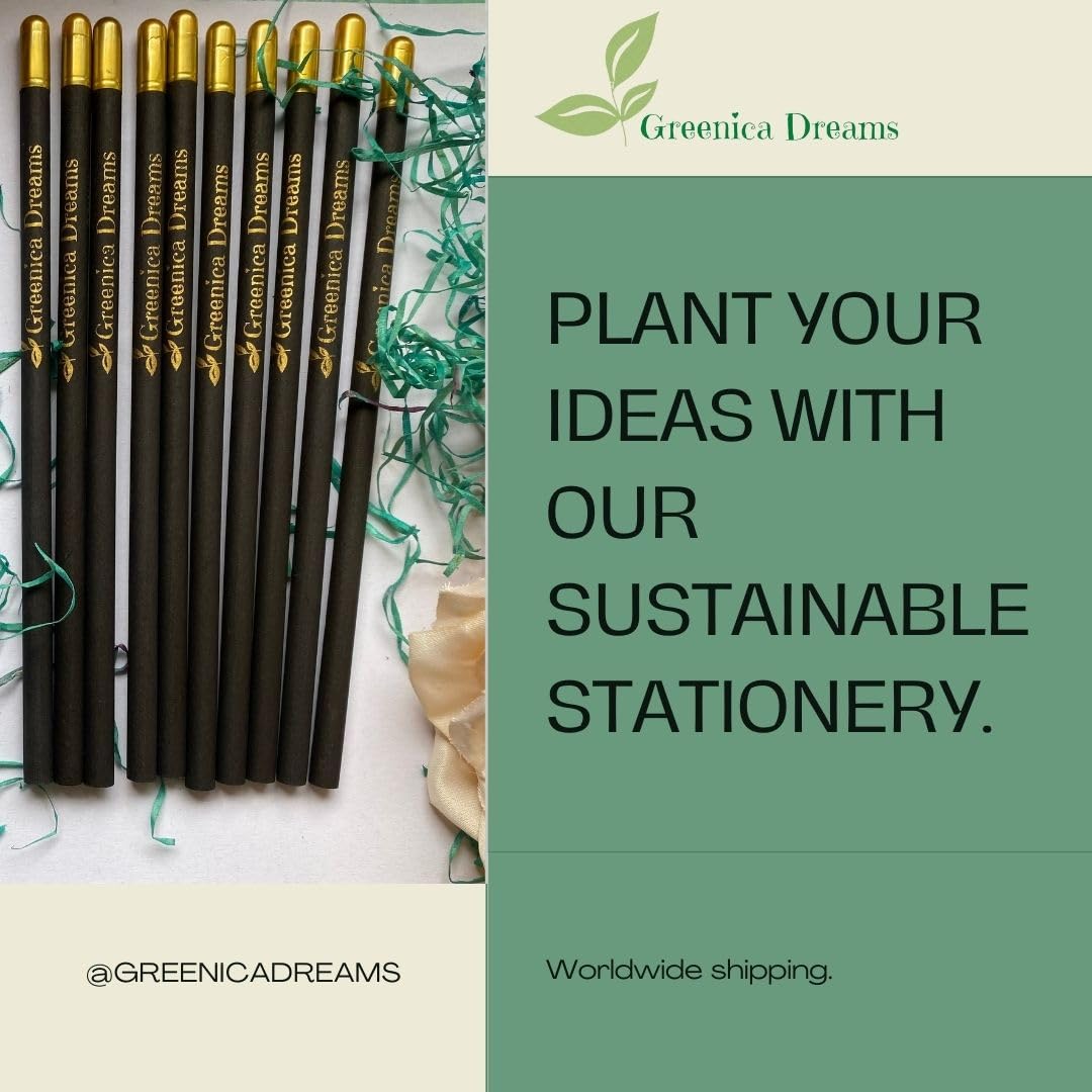 Eco-Friendly Plantable Seed Pencils - 300 Count Black Biodegradable Writing Utensils for Birthday Party Favors, Corporate Gifts & Office Supplies | Sustainable School & Office Use