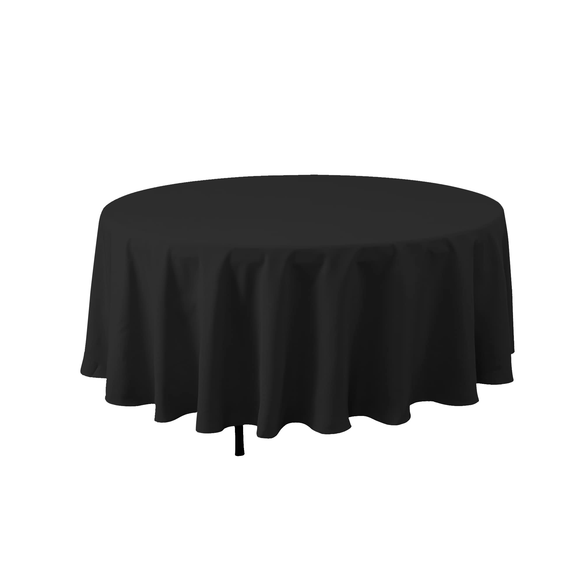 Simply Elegant 132-Inch Round Premium Polyester Tablecloth - Washable Table Cover for Weddings, Birthdays, Parties & Home Decor | Perfect for Banquets, Receptions & Dining Room Decor (Black)