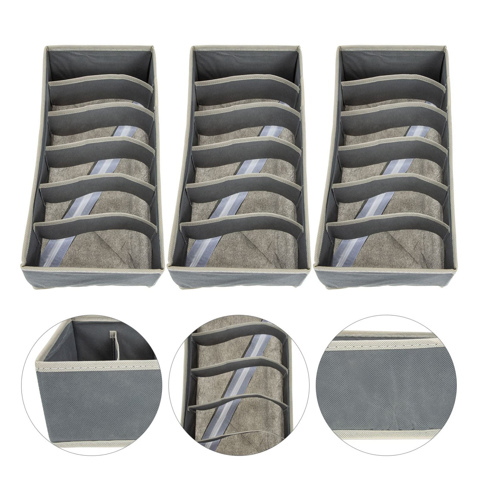 Cabilock 3-Piece Bra Storage Box Set - Underwear Organizer with Bead Holder for Drawer, Dresser & Travel - Perfect for Lingerie, Panties & Socks Organization at Home or On The Go