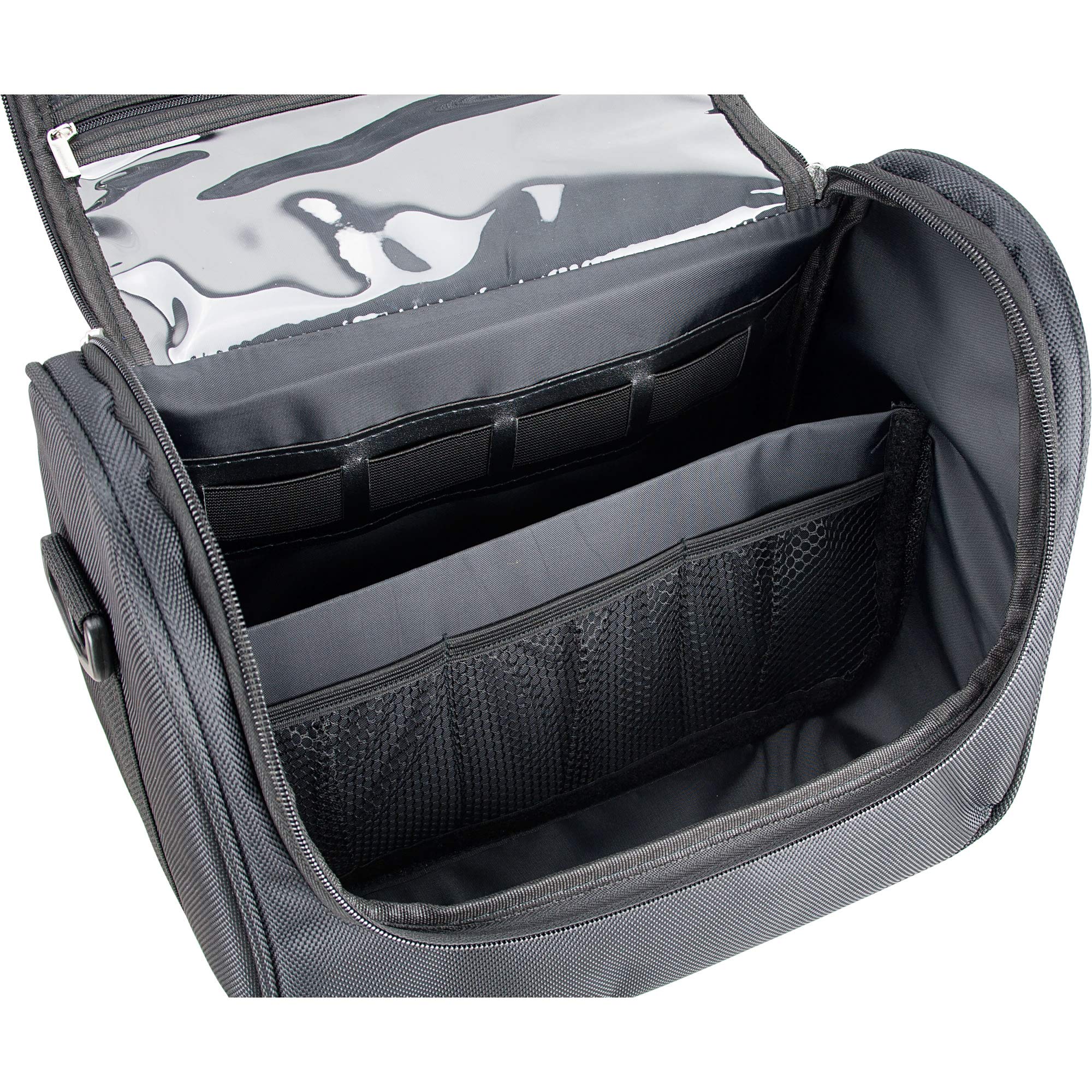 Ver Beauty Soft Sided Makeup Cosmetic Travel Case - Waterproof Nylon Toiletry Bag Organizer with Multiple Pockets for Cosmetics, Brushes & Skincare (Black) - Perfect for Travel, Gym & Daily Use