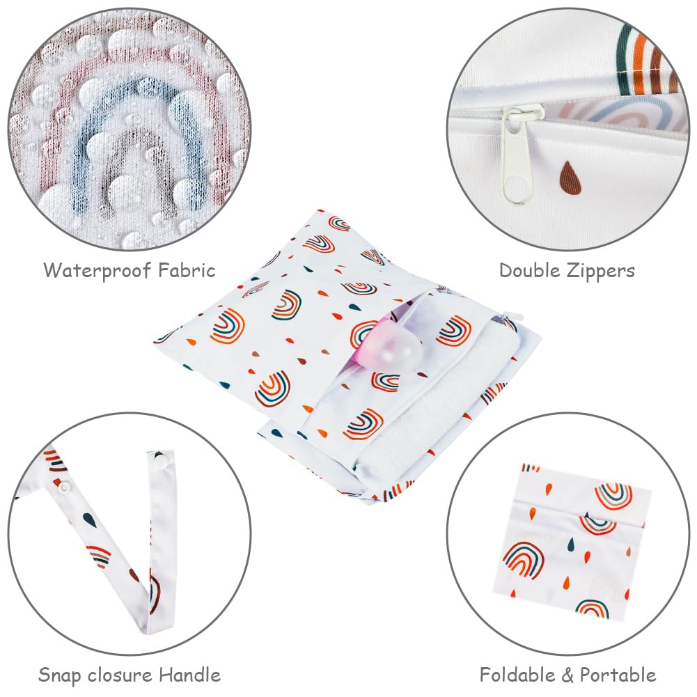 Vicloon Reusable Waterproof Diaper Bags, 2-Pack Washable Leak-Proof Wet Bags for Diapers, Sanitary Pads, Wet Clothes & Gym Gear – Perfect for Travel, Daycare & Outdoor Activities