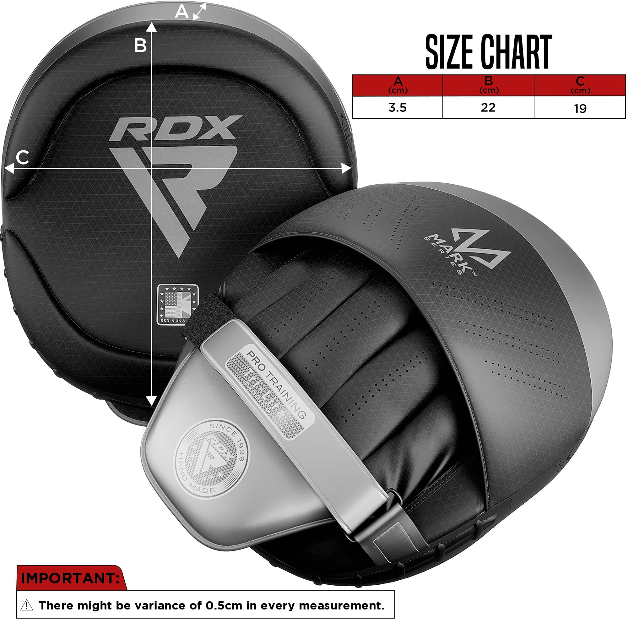 RDX Pro Curved Focus Mitts - Premium Maya Hide Leather Hook & Jab Training Pads for Boxing, MMA, Muay Thai & Kickboxing - Ideal for Martial Arts Coaching, Punching Drills & Strike Target Practice (Great for Home Gyms & Professional Training)