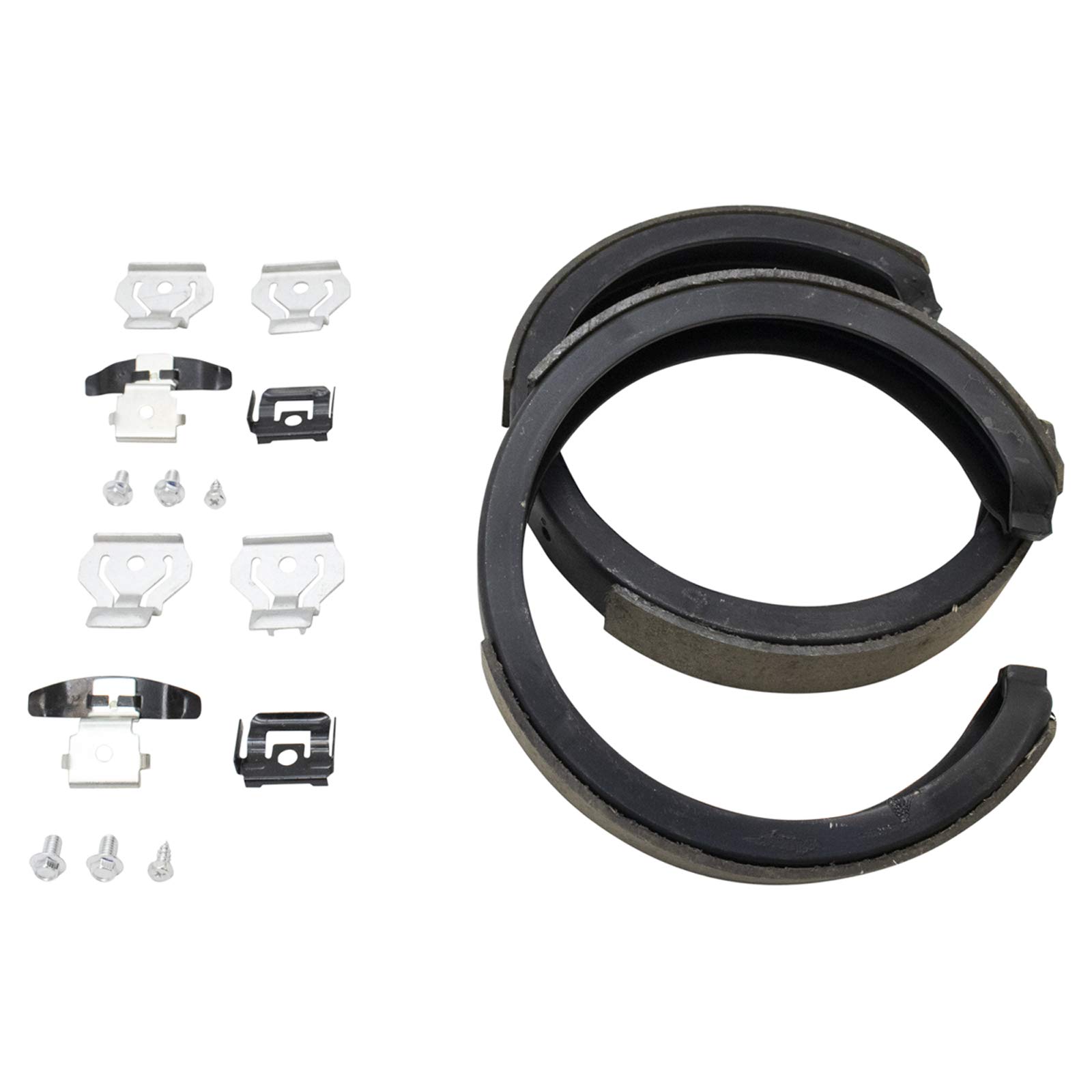 High-Performance TRQ Rear Ceramic Brake Pads with Rotors, Parking Shoes & Backing Plates - Includes Brake Fluid Kit | Perfect for Trucks, SUVs & Performance Vehicles | Smooth Stopping Power for Daily Commute & Off-Road Adventures