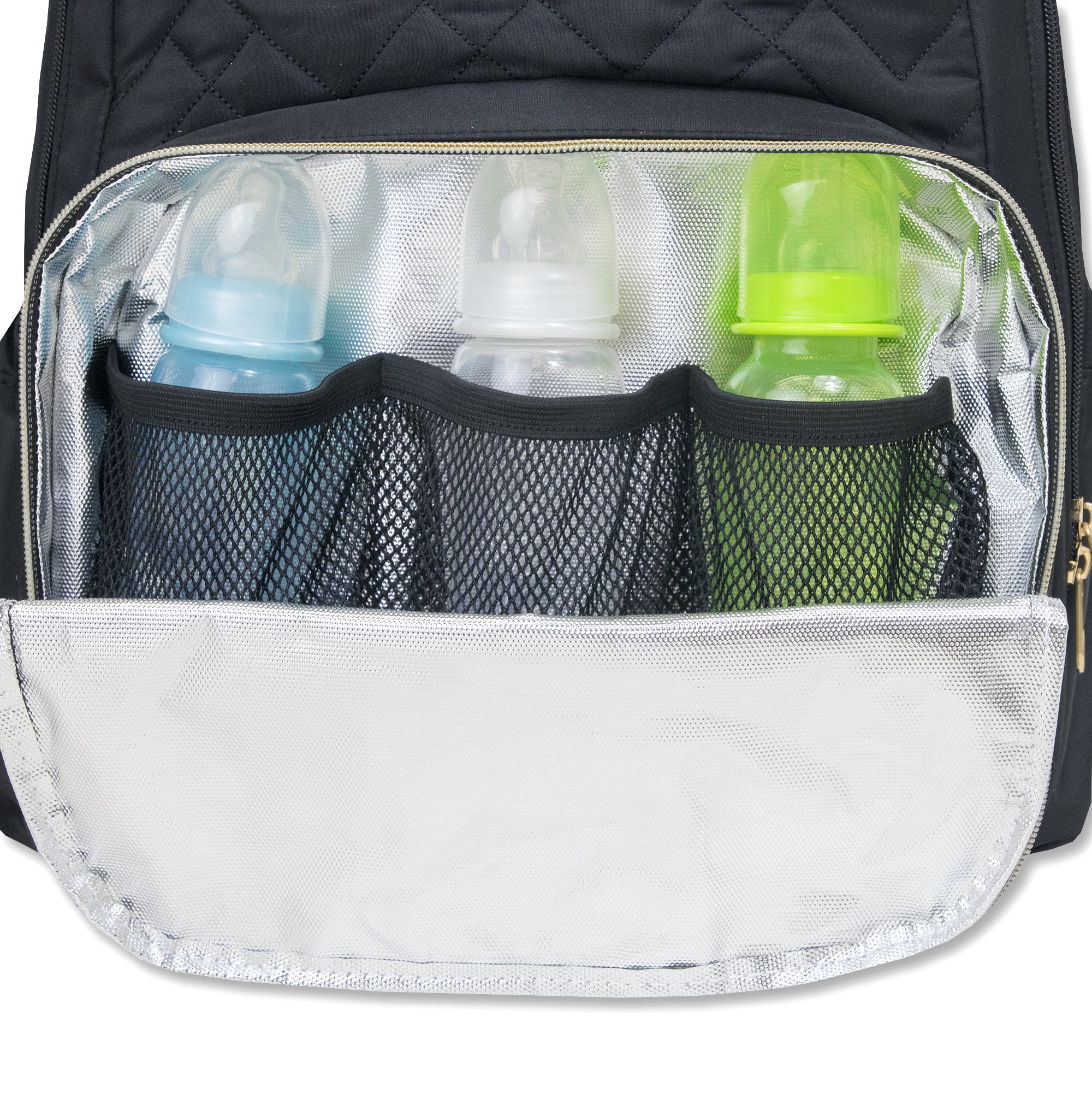 Fisher-Price Morgan Quilted Backpack for Kids - Stylish Black School Bag with Adjustable Straps - Perfect for School, Travel & Daycare Essentials