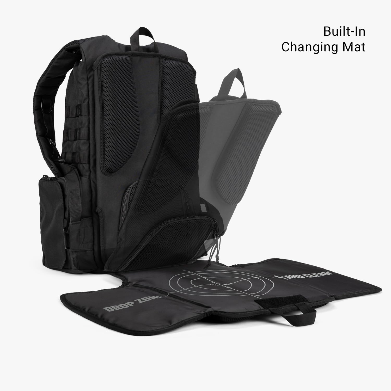 TBG - Men's Tactical Diaper Bag Backpack with Built-in Changing Pad & Stroller Straps, Durable Waterproof Baby Carrier for Dads (Black, 4th Generation) - Perfect for Travel, Hiking, and Everyday Parenting