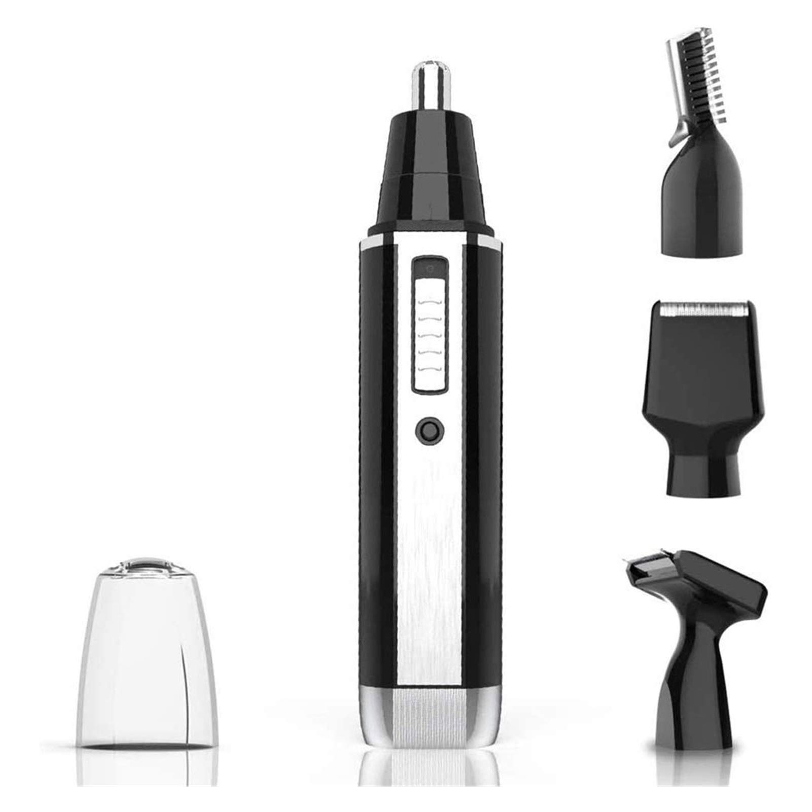 Professional 4-in-1 USB Rechargeable Electric Hair Trimmer for Men & Women - Waterproof Eyebrow, Nose, Ear & Facial Hair Clipper with Double-Edge Stainless Steel Blade (Black) | Perfect for Travel, Gym & Daily Grooming Routine