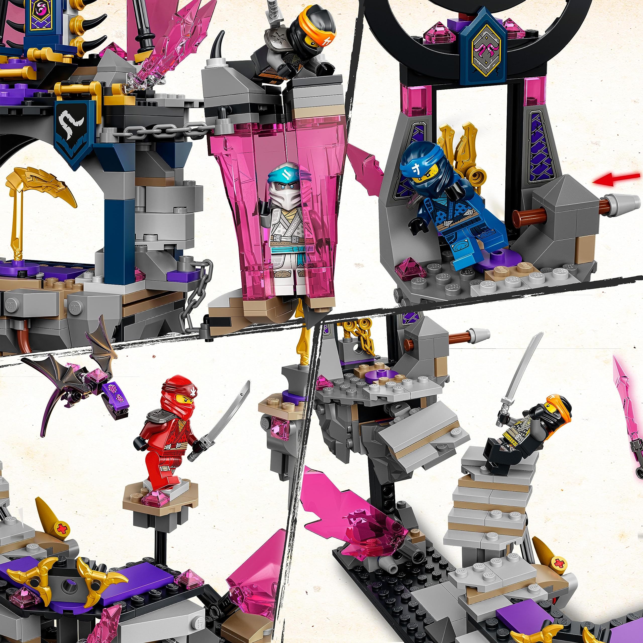 LEGO 71771 Ninjago Crystal King Temple Building Set with Zane, Cole, Kai & Jay Minifigures - Action Toy for Kids Ages 8+ | TV Series Crystallized | Perfect for Creative Play & Ninja-Themed Birthday Gifts