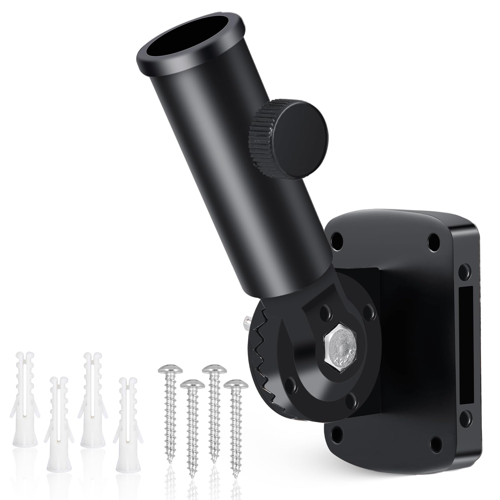 Heavy Duty Adjustable Flag Pole Holder - Rust Free Aluminum Mounting Bracket for Outdoor Use (1
