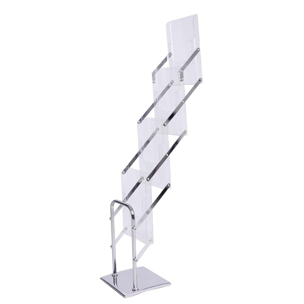 TheLAShop Literature Stand - 4 Pocket Magazine & Brochure Holder Rack for Office, Home, or Retail Display - Perfect for Organizing Books, Menus, and Flyers