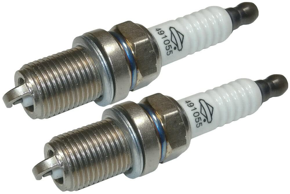 2 Pack Briggs and Stratton 491055S Replacement Spark Plugs - Compatible with Lawn Mowers, Generators & Small Engines