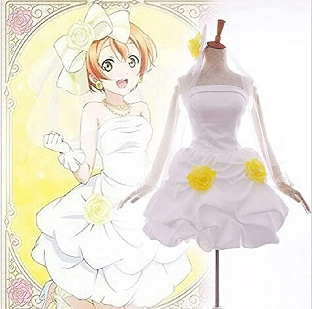 Love Live! Rin Hoshizora Awakening Bridesmaid Cosplay Costume - White Wedding Dress for Anime Conventions & Cosplay Events