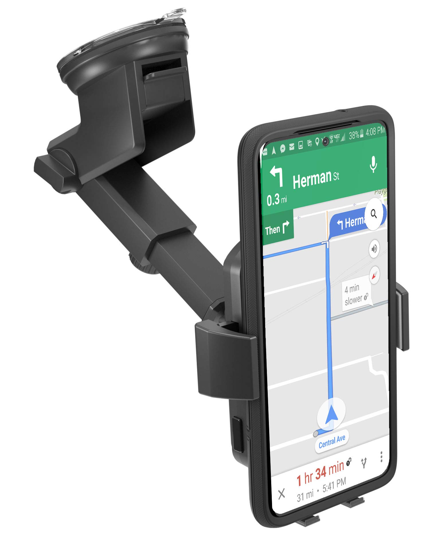 Wireless Car Charger Mount for Samsung Galaxy S24/S23/S22/S21/S20/Plus/Ultra - Auto Clamping Qi Fast Charging Phone Holder - Perfect for Commuting, Road Trips & Hands-Free Driving