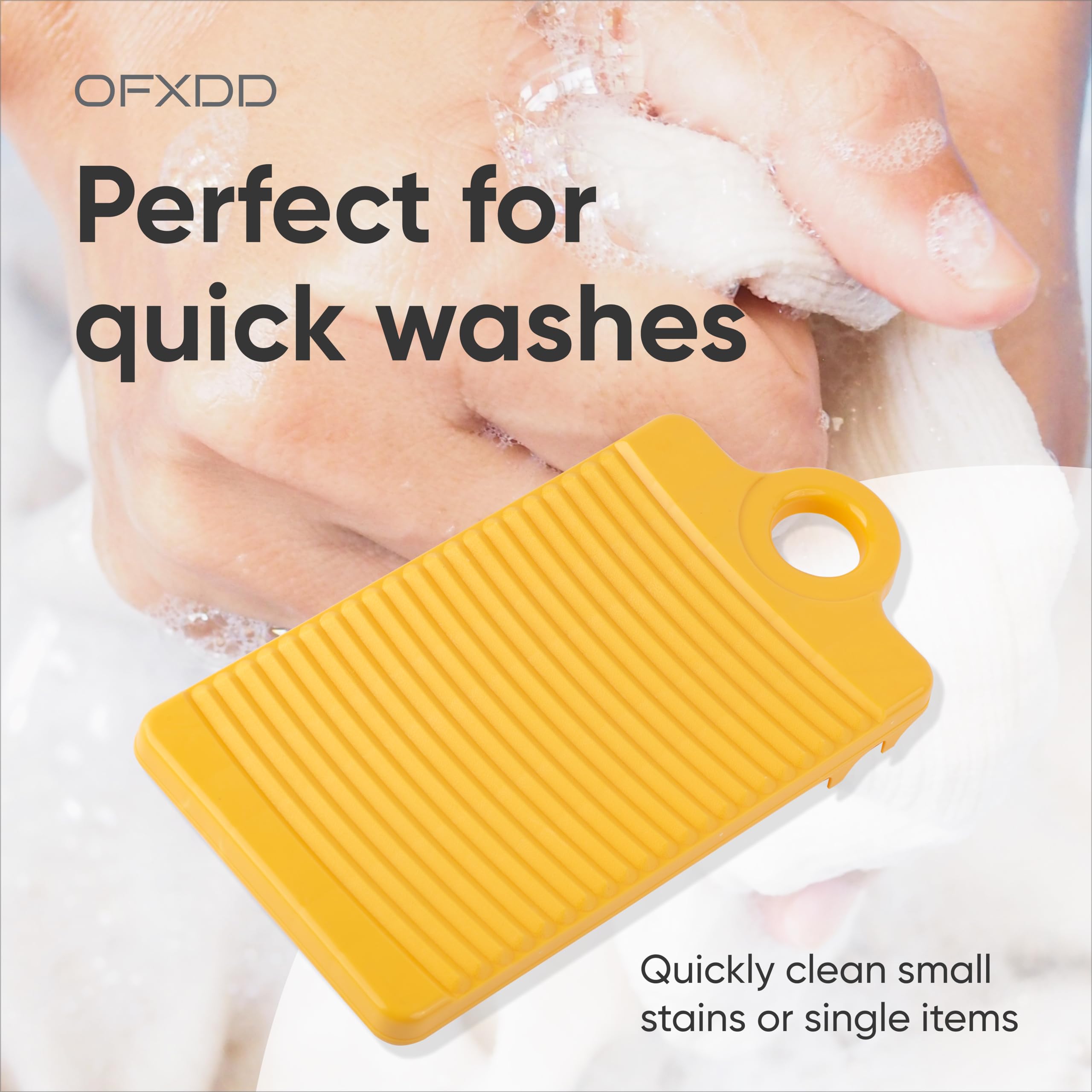 Mini Plastic Washboard for Hand Washing Clothes - Non-Slip Laundry Washboard for Shirts, Socks & Delicates - Compact Travel & Camping Washboard (2 Pack) - Perfect for RV Trips, Dorm Life & Off-Grid Living
