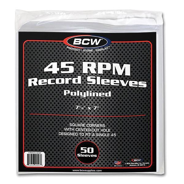 45 RPM Record Inner Sleeves - Archival Quality Polylined Paper Sleeves (50 Pack) - Protect Vinyl Records from Scratches & Dust - Perfect for DJs, Collectors & Music Enthusiasts