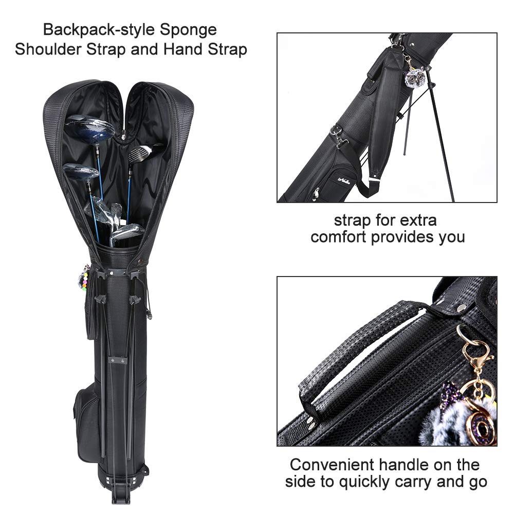 Sunday Golf Stand Bag with Travel Shoulder Strap - Lightweight Carry Golf Bag for Men & Women - Perfect for Weekend Golfing, Travel & Practice Sessions