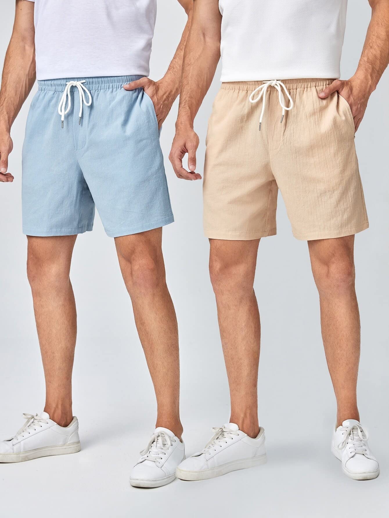 HDZWW Men's Casual Summer Shorts - 2 Pack Drawstring Waist Beach Shorts for Men | Breathable Quick-Dry Athletic Shorts (Multicolor, XL) - Perfect for Swimming, Gym, Running & Outdoor Activities