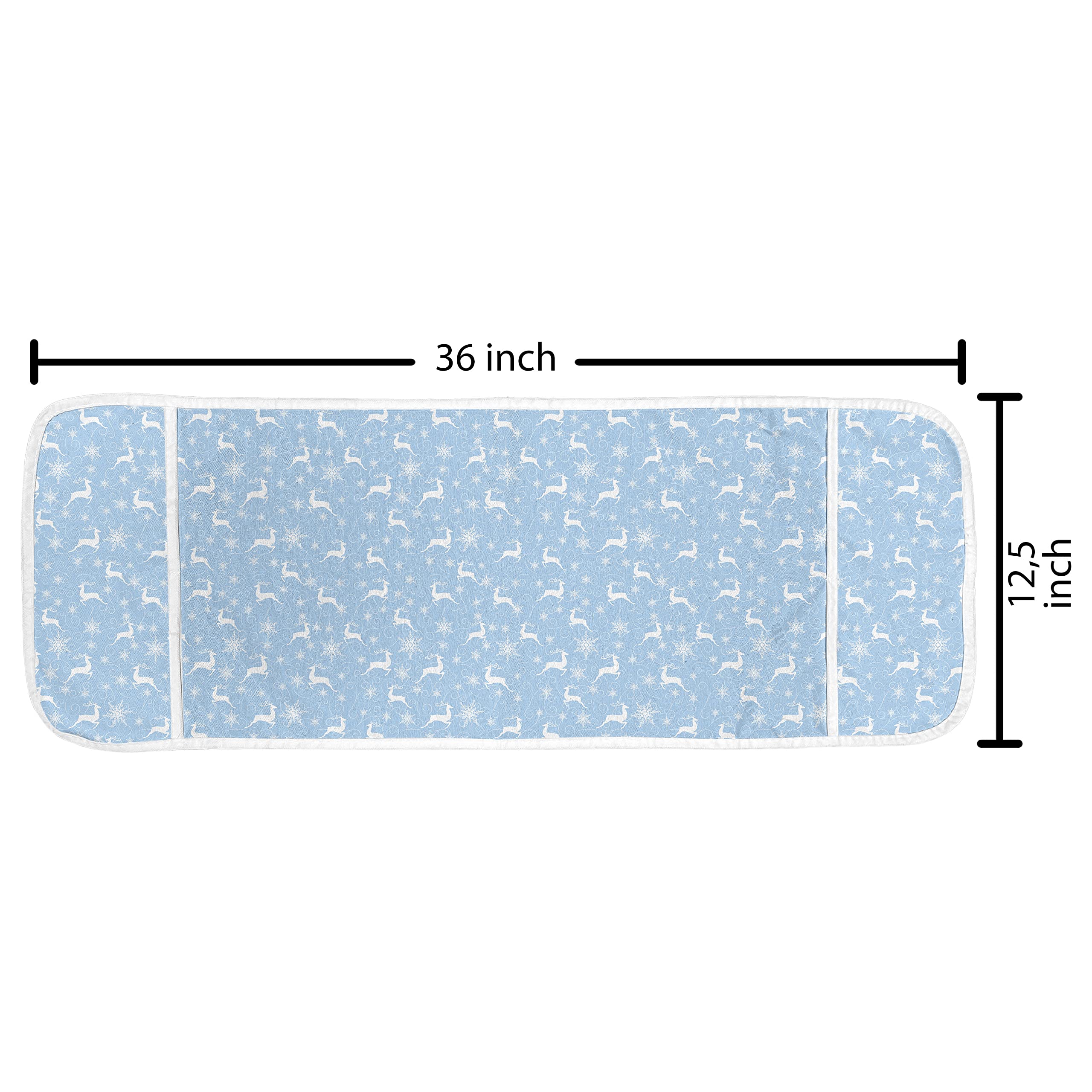 Ambesonne Winter Microwave Cover with Reindeer & Snowflake Pattern - Waterproof Kitchen Organizer with Pockets, 36